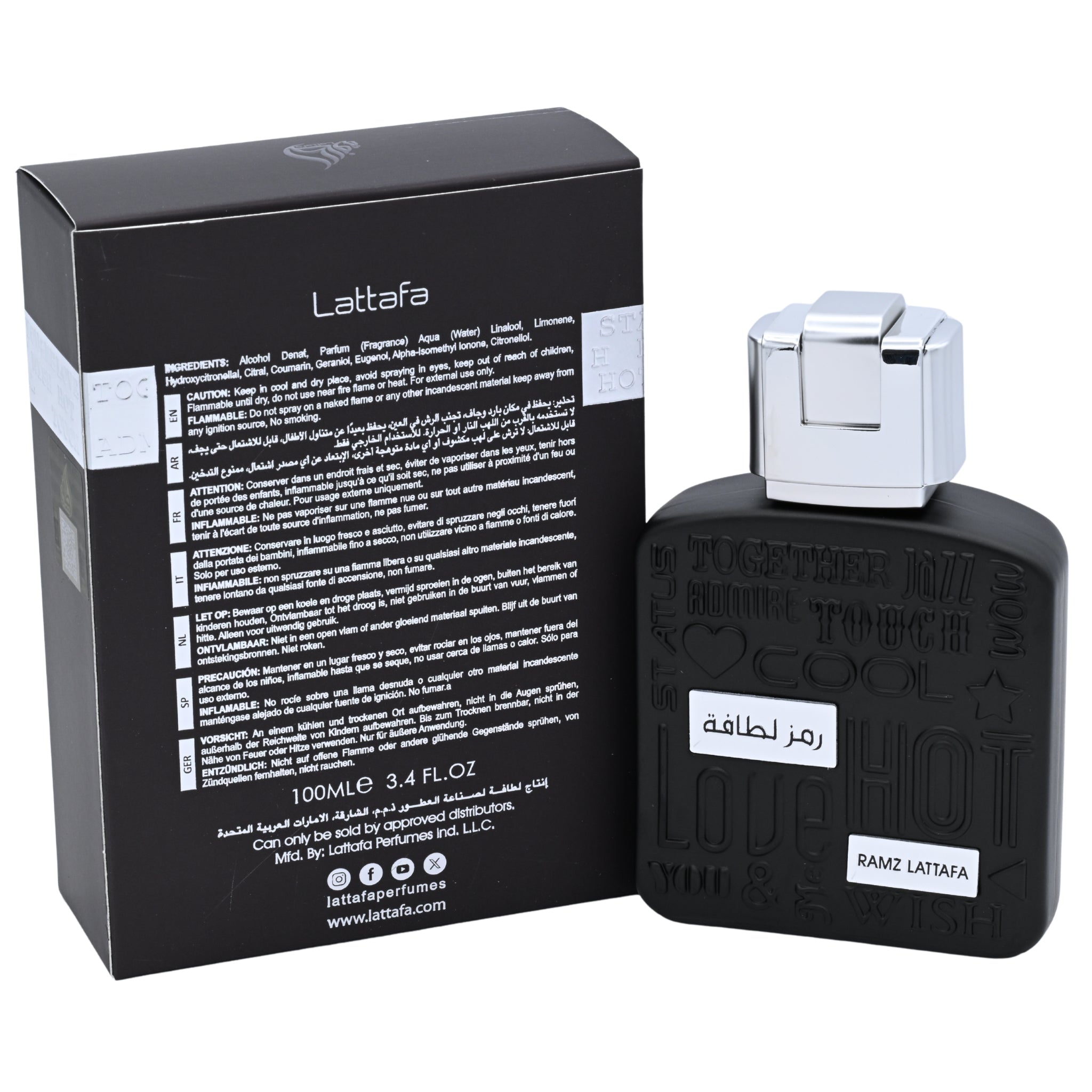 Ramz Lattafa Silver by Lattafa perfume for unisex EDP 3.3 / 3.4 oz New in Box