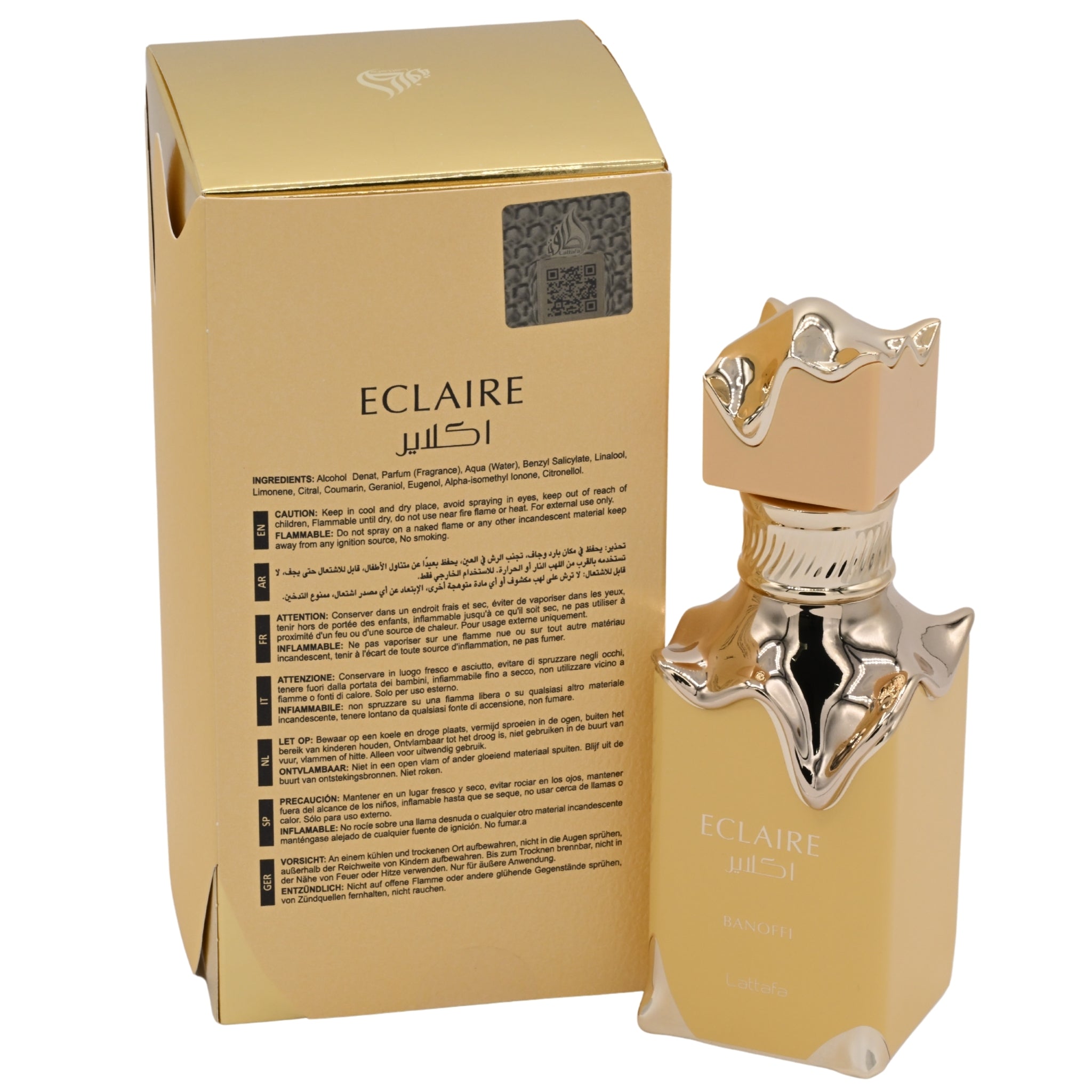 Lattafa Eclaire Banoffi EDP Spray Women, 3.4 oz 100ml New Box