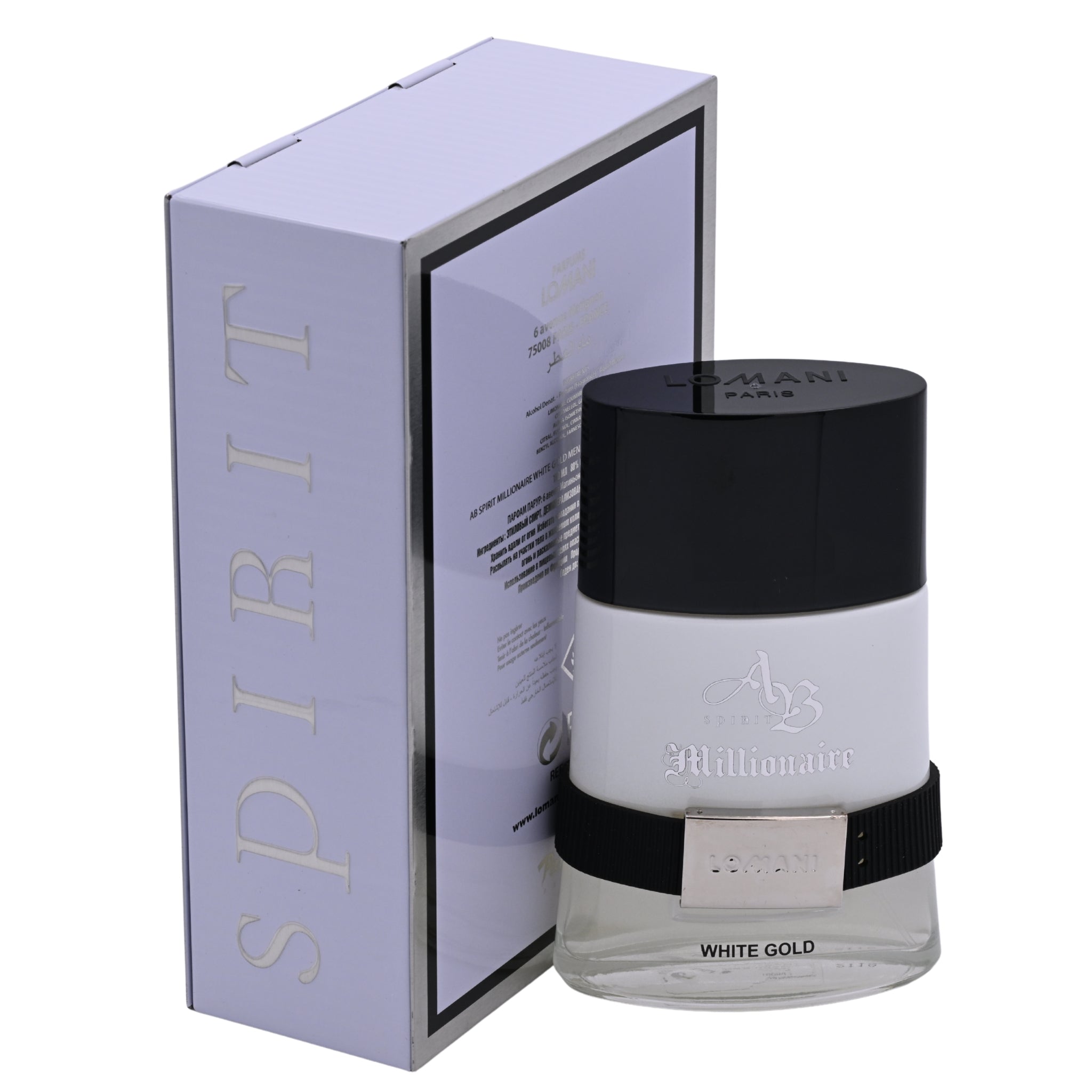 AB Spirit Millionaire White Gold by Lomani for men EDP 3.3 / 3.4 oz New in Box