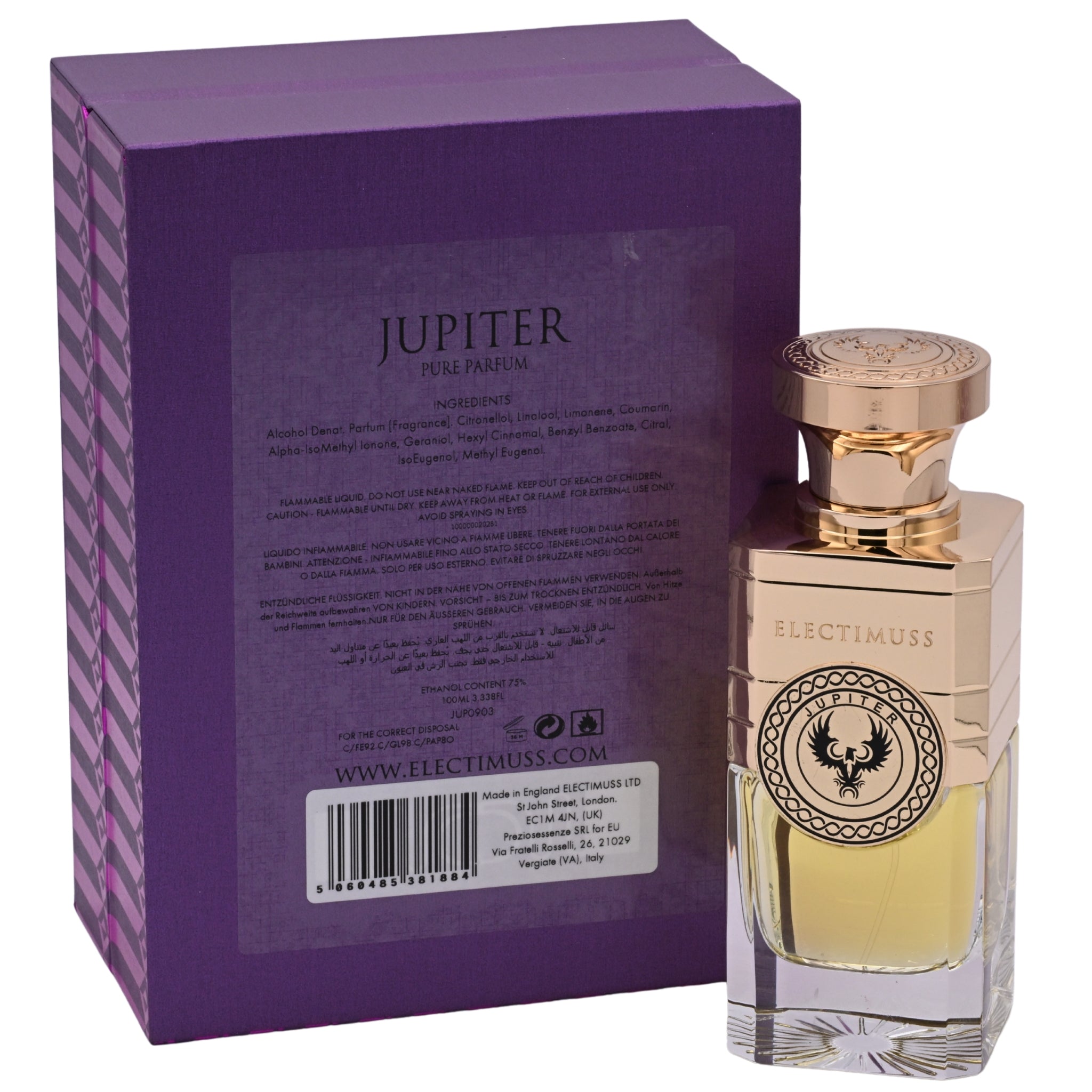 Electimuss London Jupiter Pure Parfum (Parfum) Unisex Spray 3.4 oz / 100 ml New in Retail Box