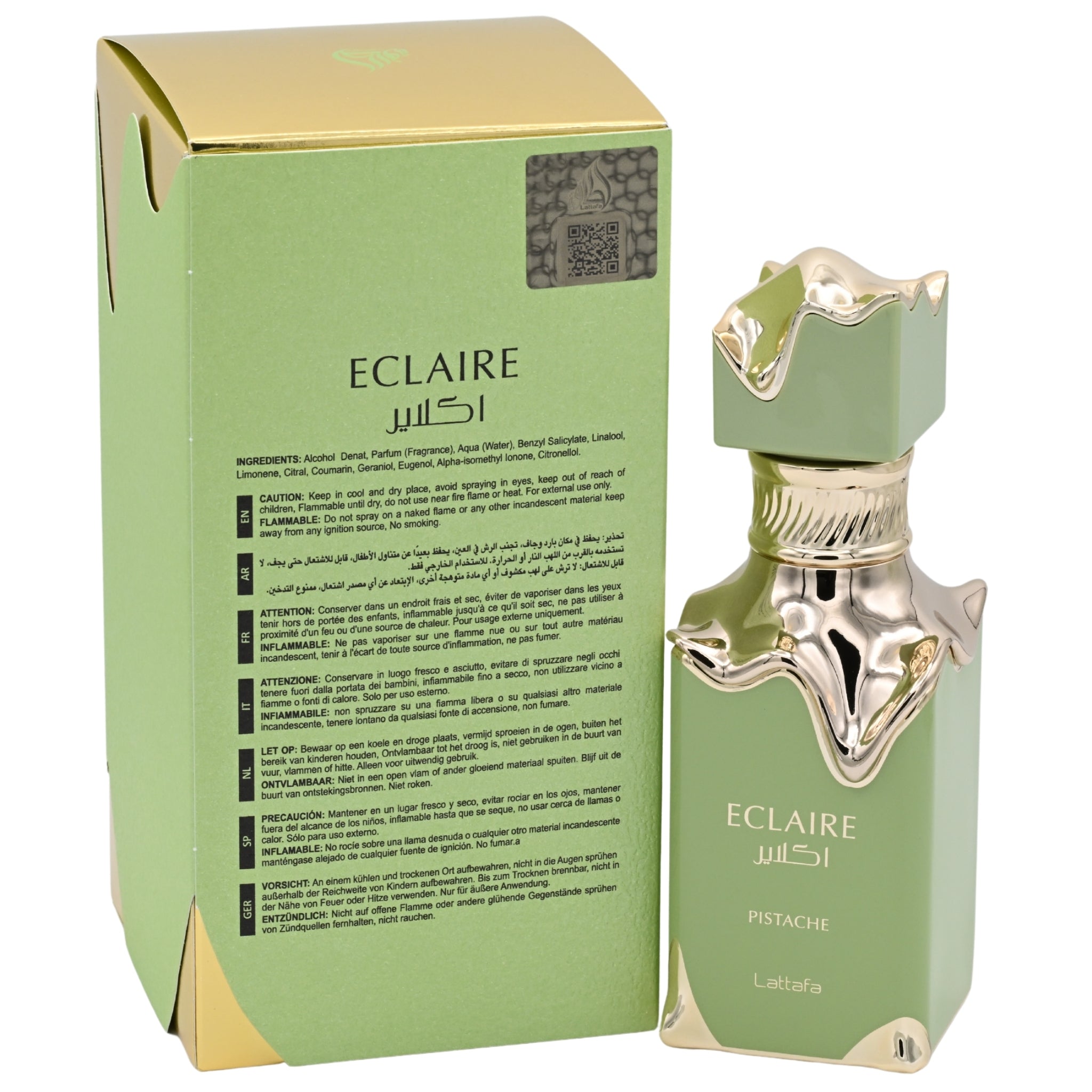 Lattafa Eclaire Pistache EDP Spray Women 3.4 oz 100ml New Box
