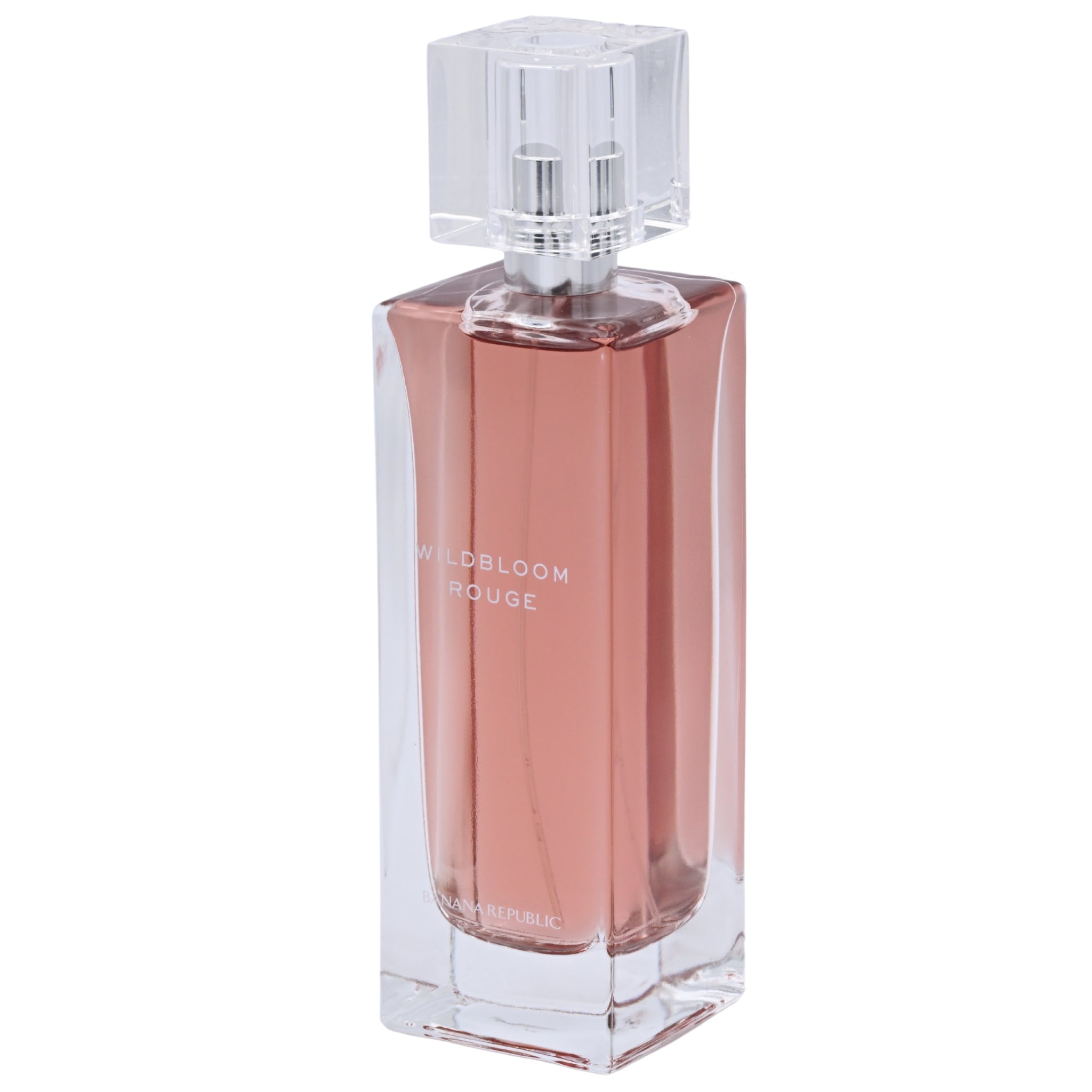 Perfume bottle labeled 'Wildbloom Rouge' on a white background