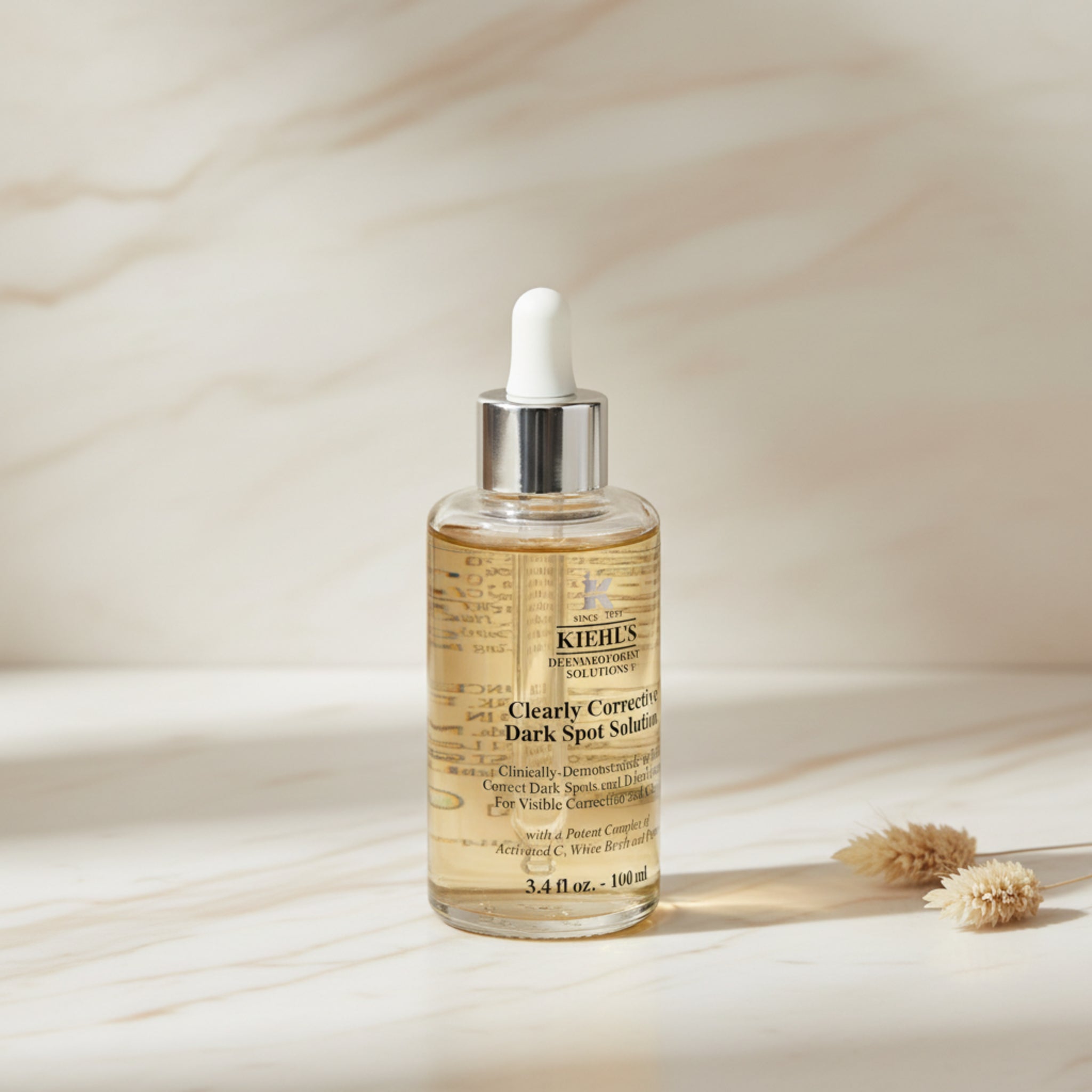 Kiehl's Clearly Corrective Dark Spot Corrector Face Serum, Unisex, 3.4 oz (New Retail Box)