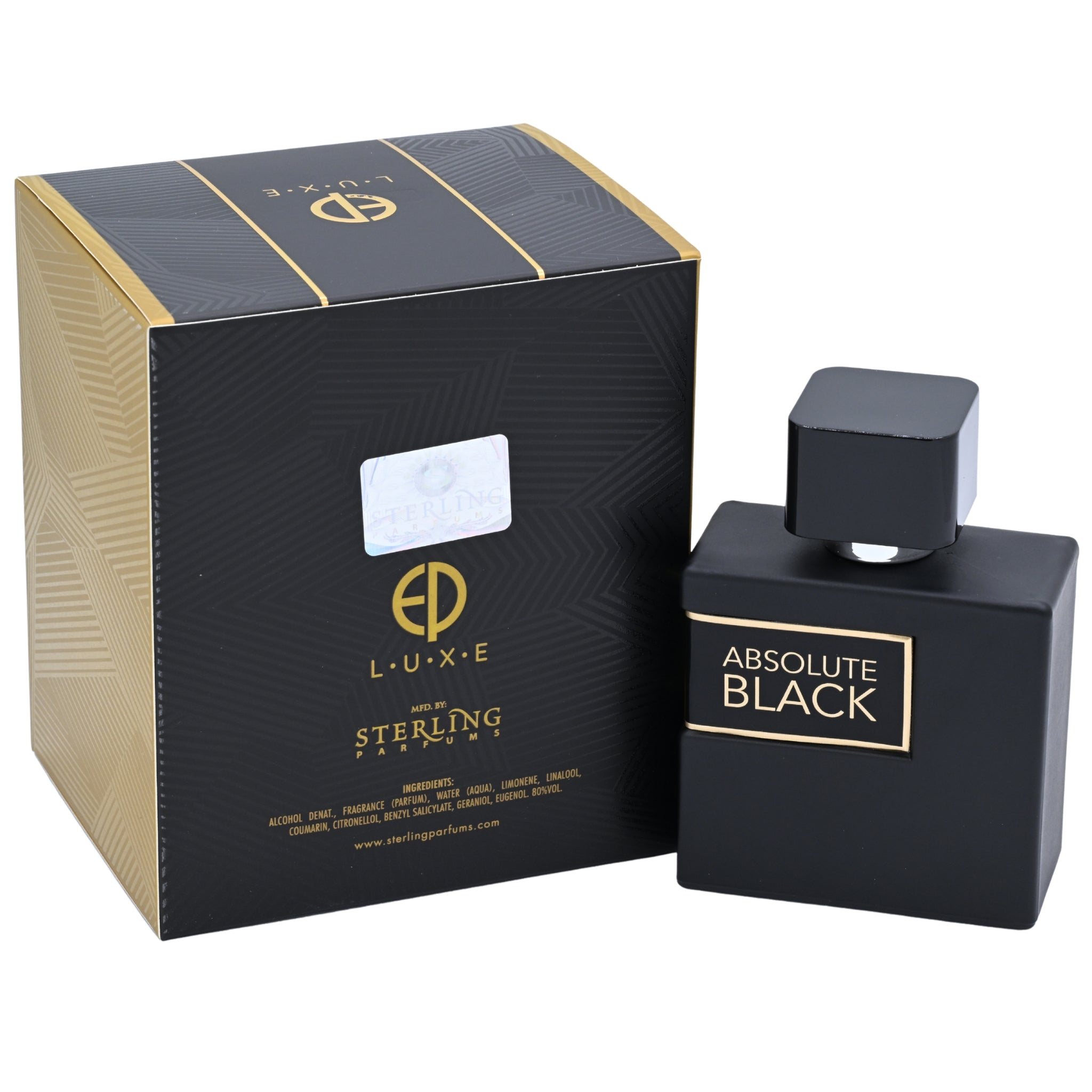 Estiara Luxe Absolute Black EDP Spray Men 3.4 oz 100ml New Box