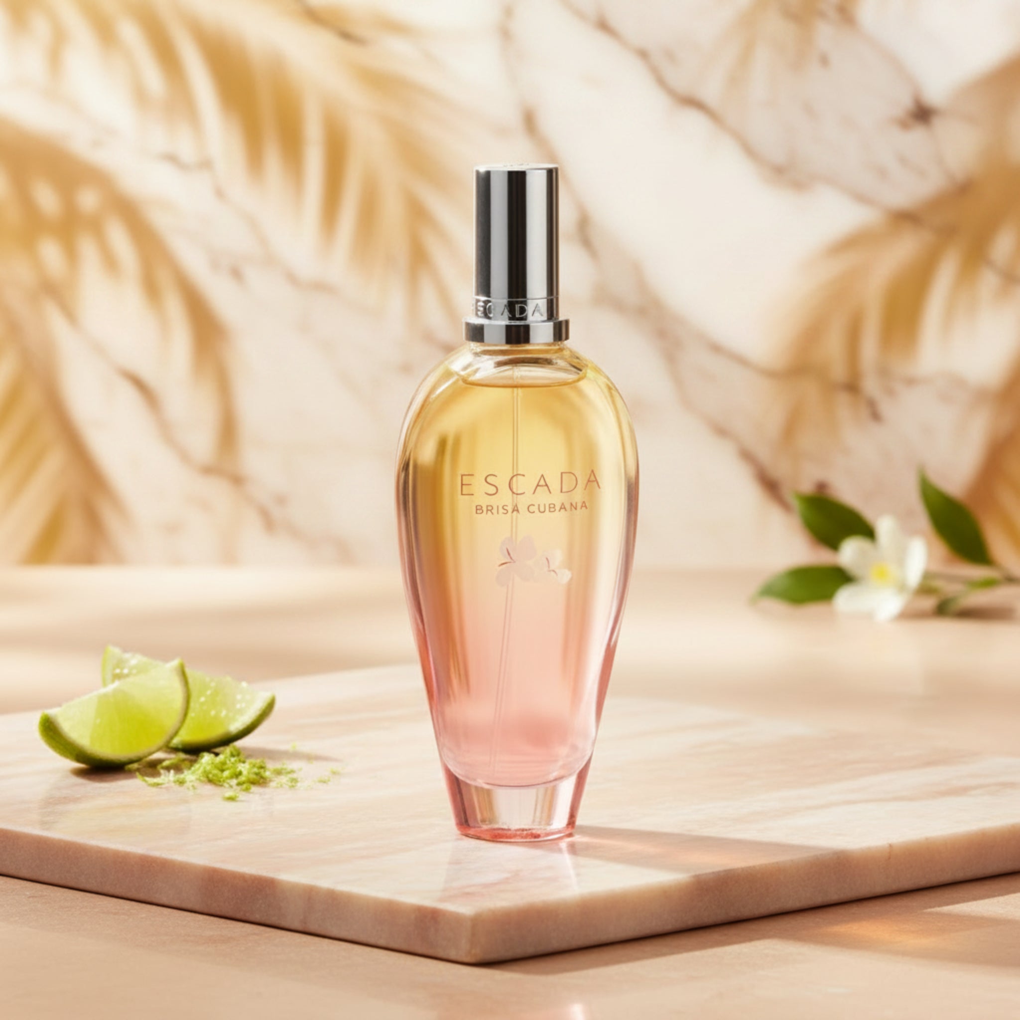 Escada Brisa Cubana perfume bottle on a white background