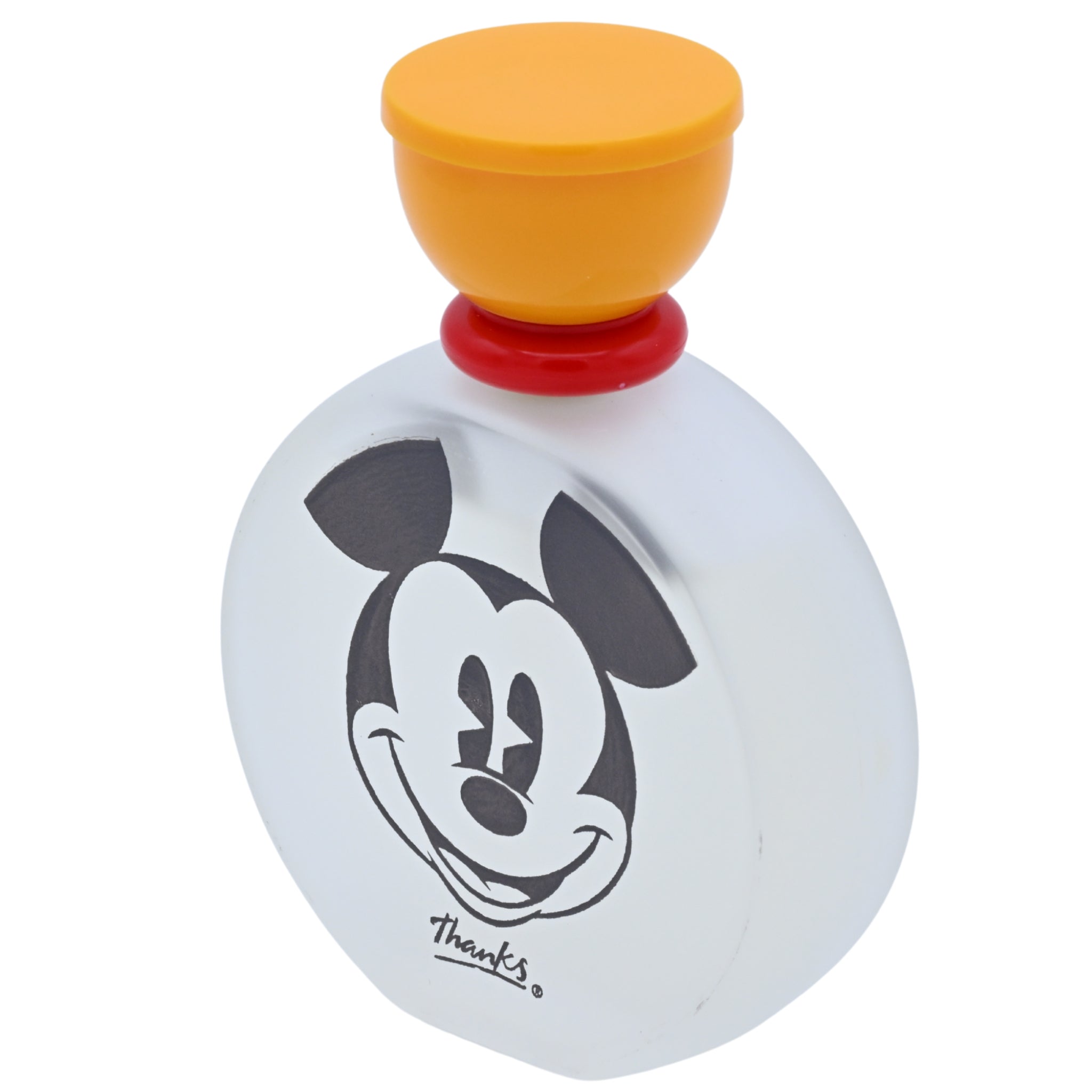 Mickey Mouse perfume bottle and packaging on a white background