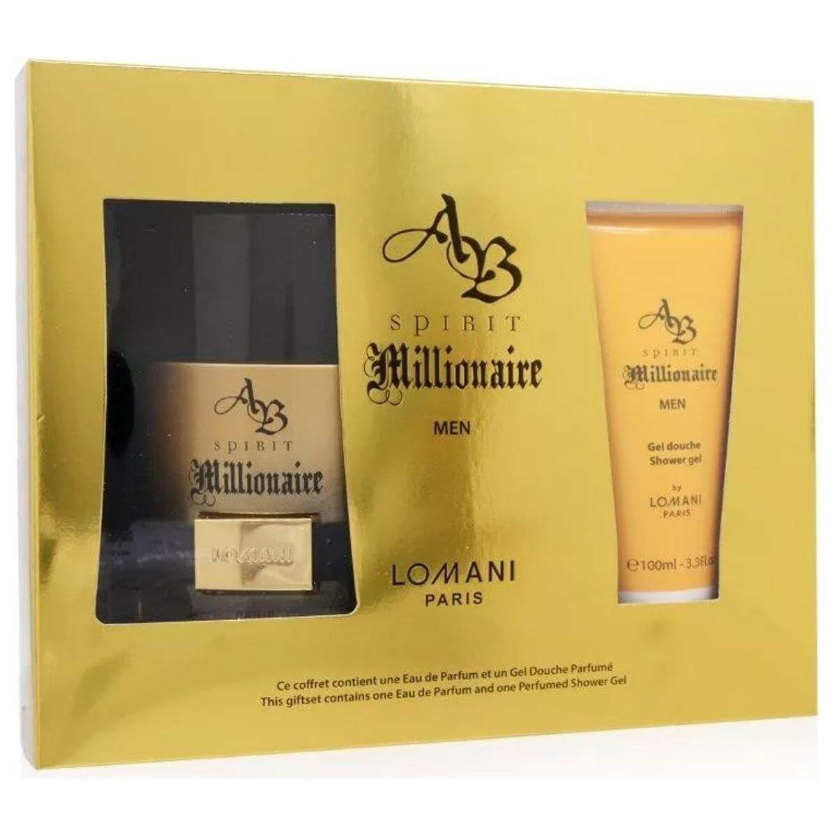 AB Spirit Millionaire by Lomani for men 2 pcs gift set New in Box 3610400037673