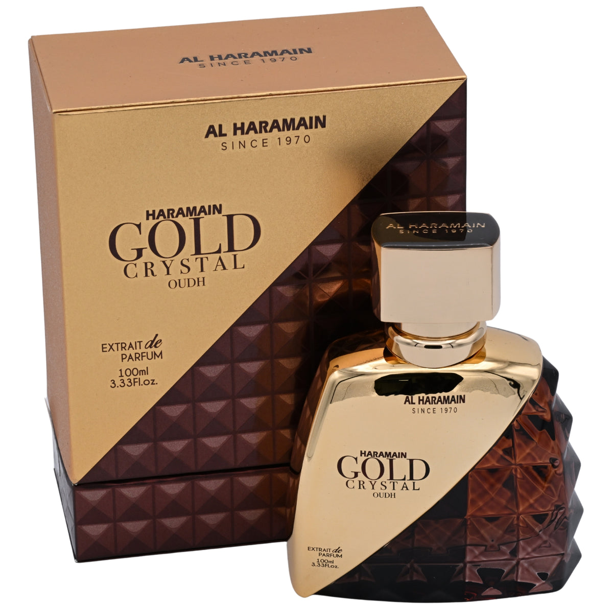 Al Haramain Gold Crystal Oudh Extrait de Parfum Spray Unisex 3.33 oz (100ml) New Retail Box 6291106813524
