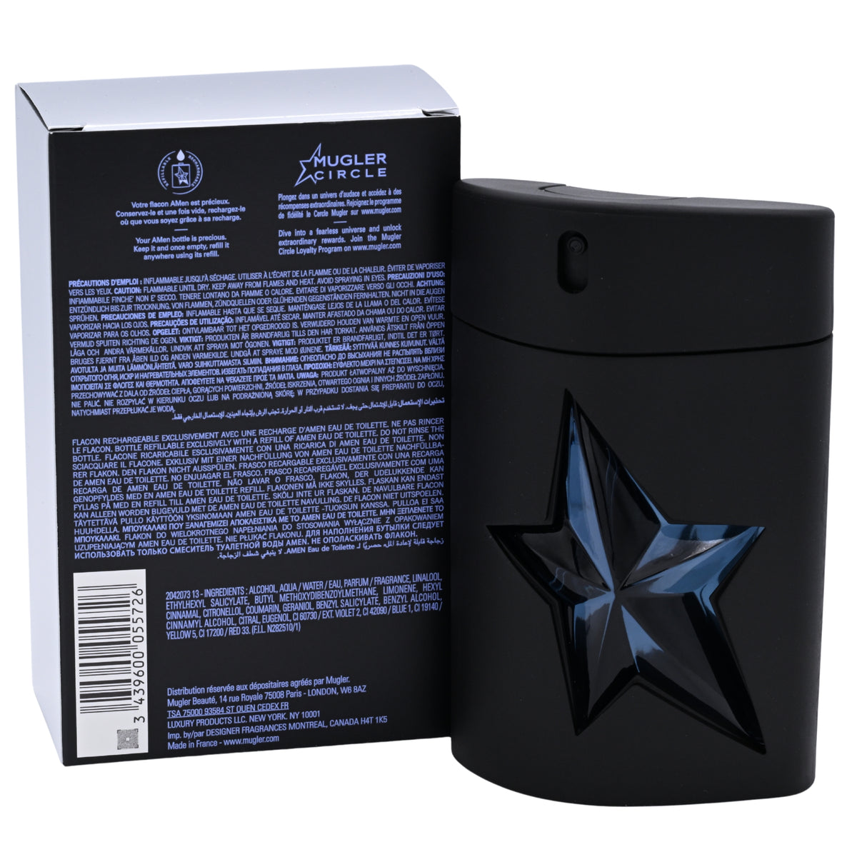 ANGEL AMEN (Refillable Rubber Spray) by Thierry Mugler for men 3.3 / 3.4 oz edt New in Box 3439600055726