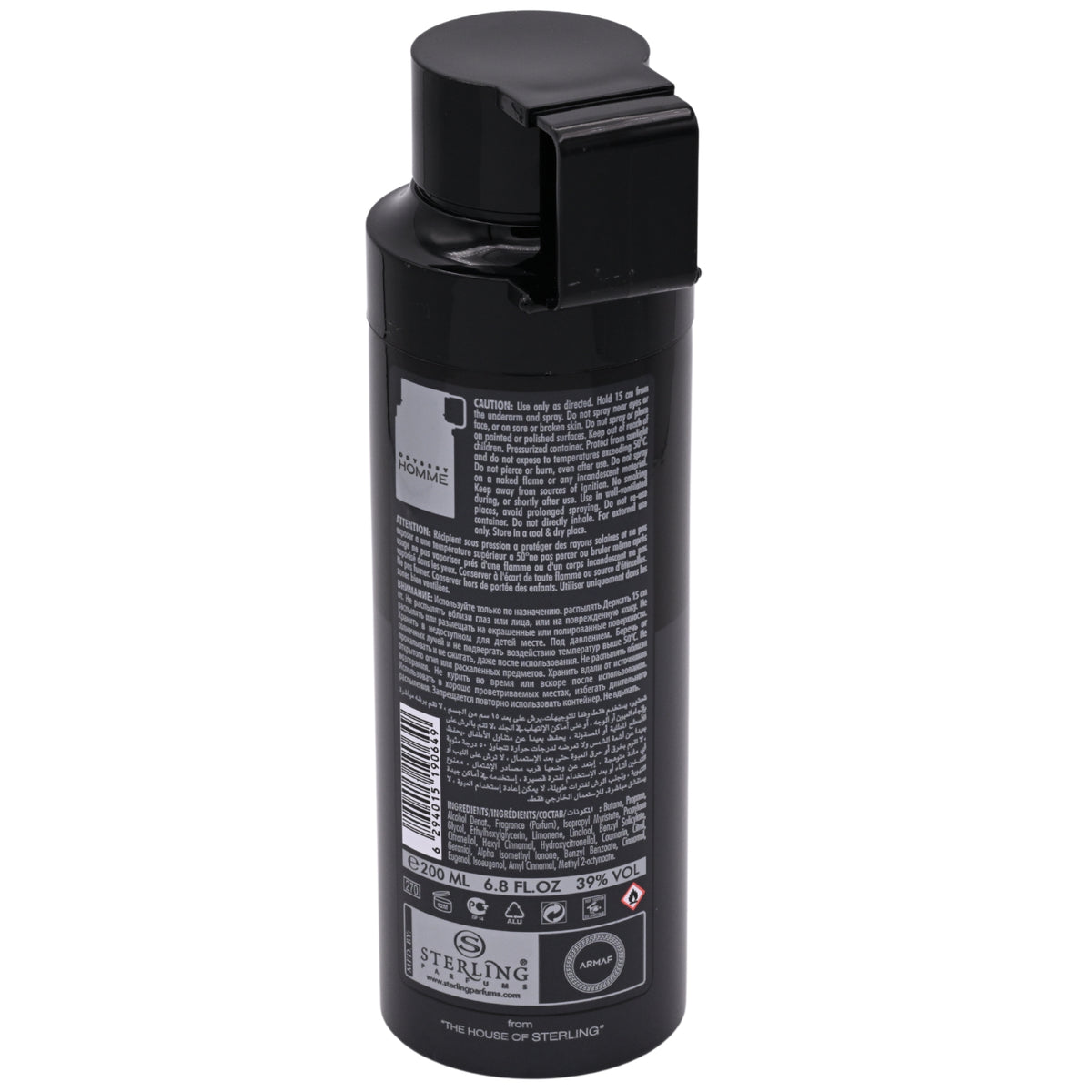Armaf Odyssey Homme Body Spray for Men, Deodorant Body Spray, 6.8 fl oz (200 ml) 6294015190649