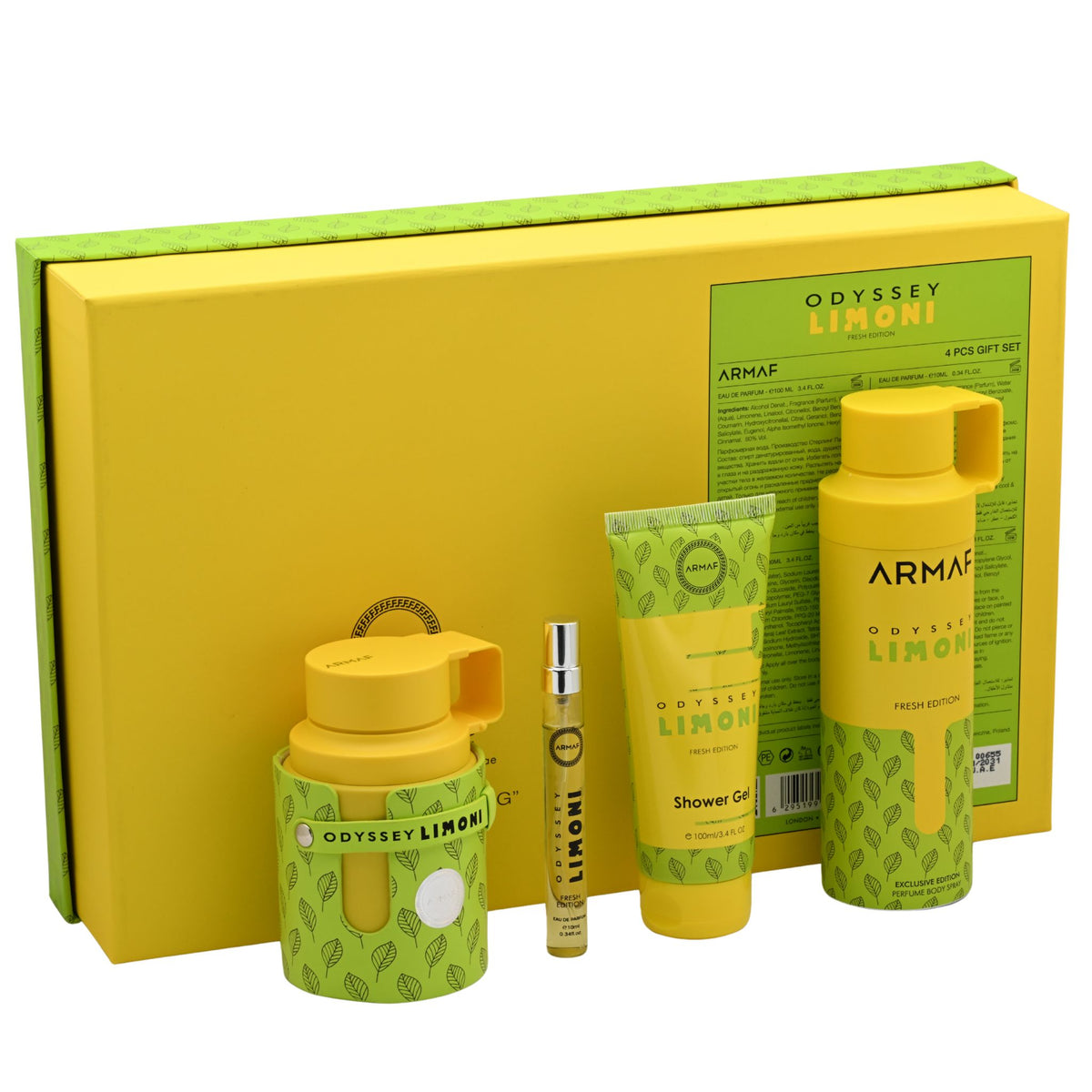Armaf Odyssey Limoni Fresh Edition EDP Gift Set Men 4-Pc (3.4oz) Armaf 6295199815144