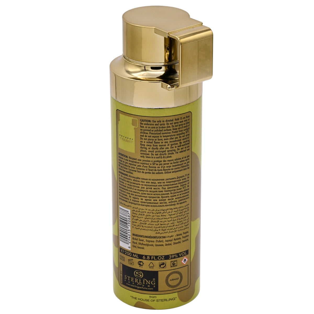 Armaf Odyssey Tyrant Special Edition Perfumed Body Spray Deodorant for Men 6.8 oz (200 ml) 6294015190687