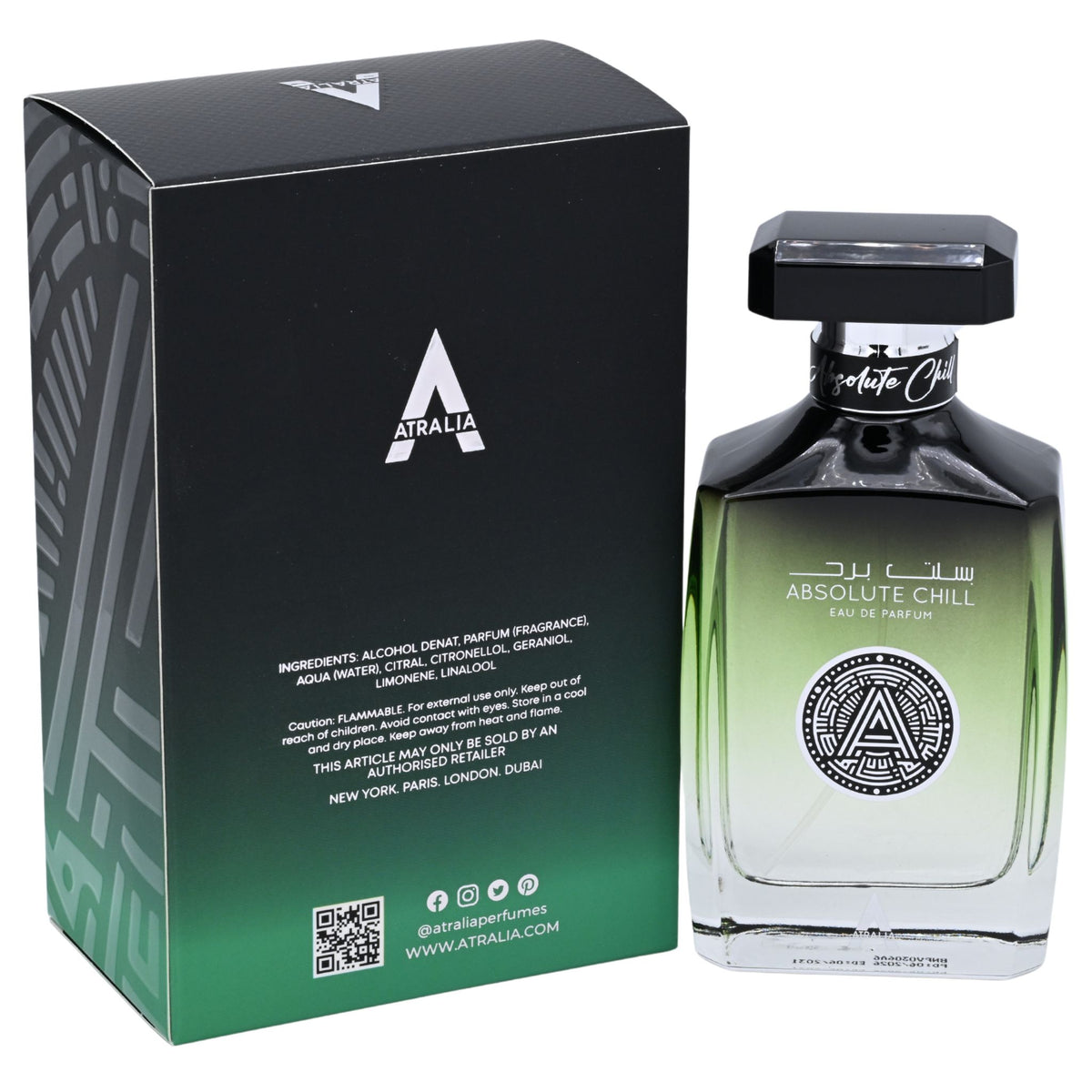 Atralia Absolute Chill Eau de Parfum Spray for Men 3.4 fl oz New Retail Box 850051296392