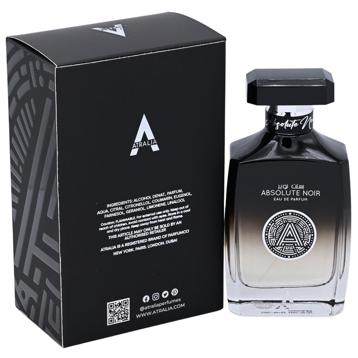 Atralia Absolute Noir Eau de Parfum (EDP) Spray for Men 3.4 oz / 100 ml 850051296309