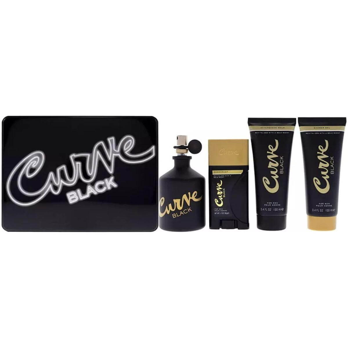 Curve Black by Liz Claiborne 4 pcs gift set for men New in Box 719346229463