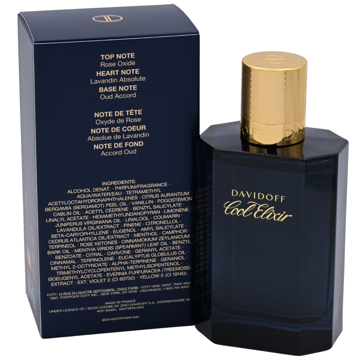 Davidoff Cool Elixir Parfum Intense Spray for Men 3.4 oz (100 ml) New Retail Box 3616305638625