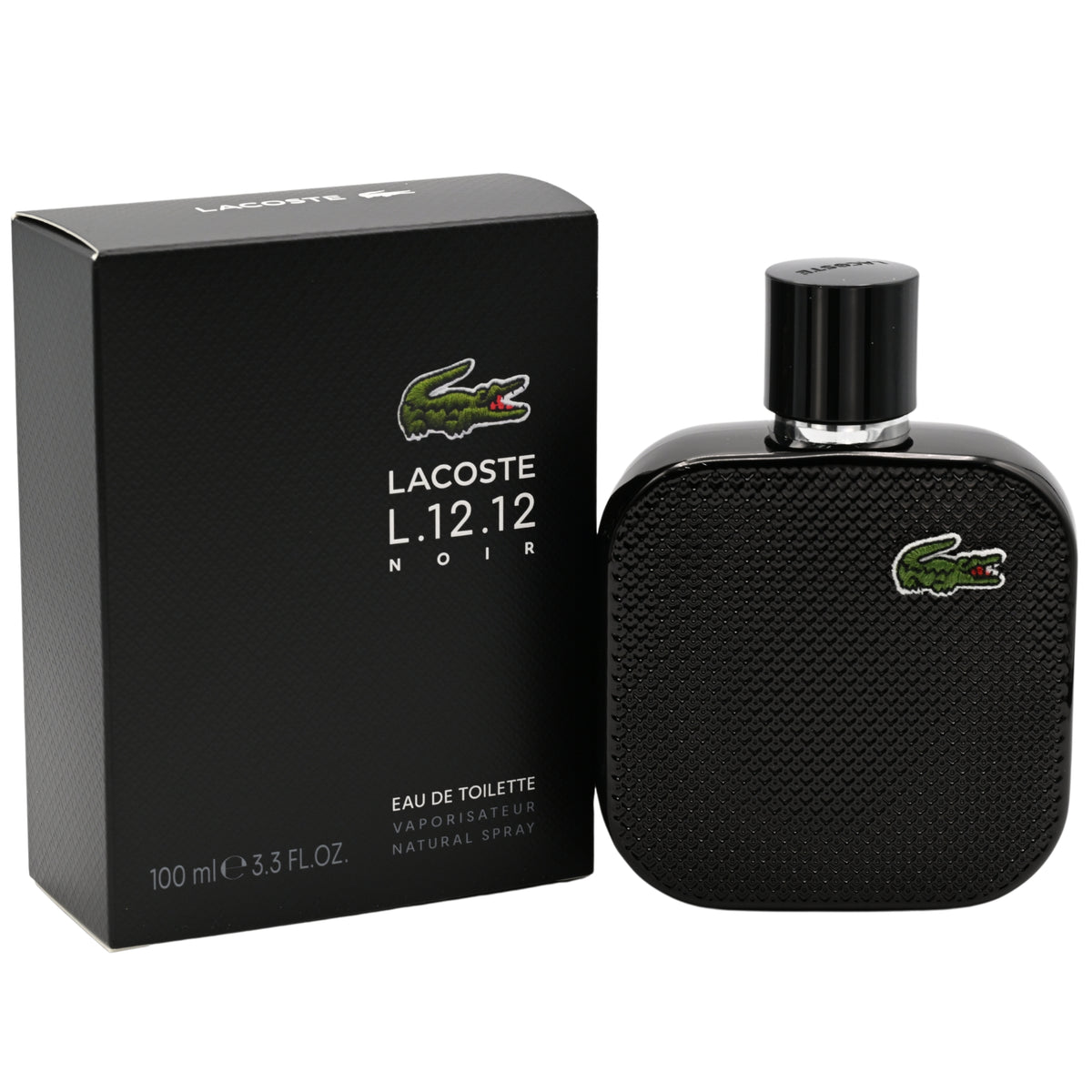Eau de Lacoste L.12.12 Noir cologne him EDT 3.3 / 3.4 oz New in Box 3386460149174