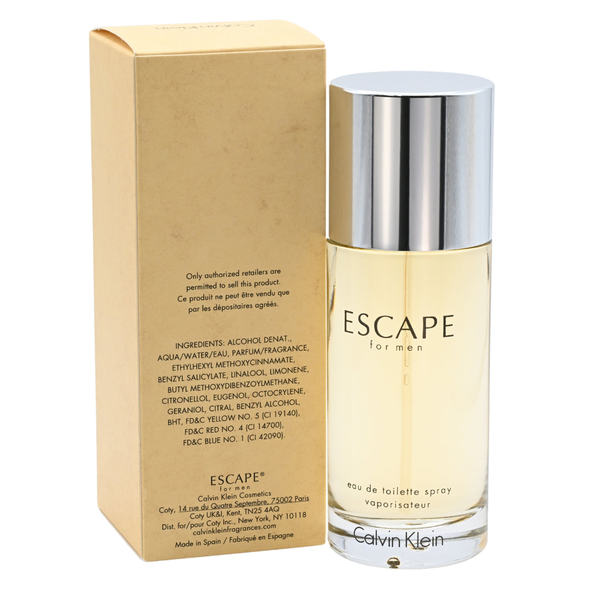 ESCAPE by Calvin Klein Cologne for Men EDT 3.3 / 3.4 oz New in Box 088300100514
