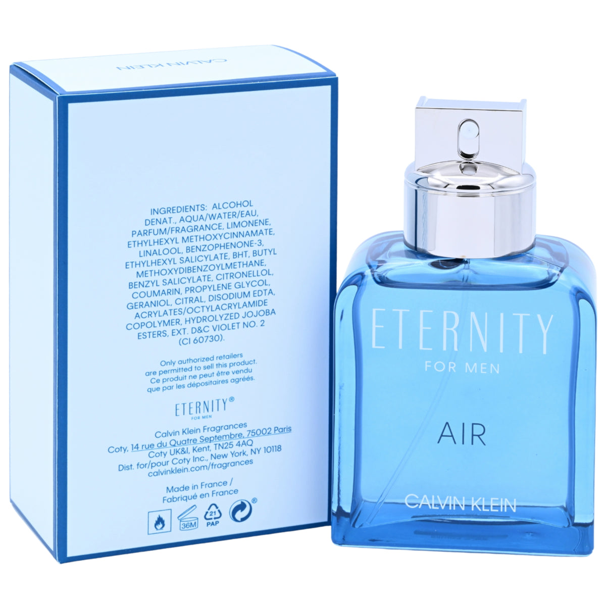 ETERNITY AIR by Calvin Klein 3.3 / 3.4 oz EDT Cologne for Men New In Box 3614224871284