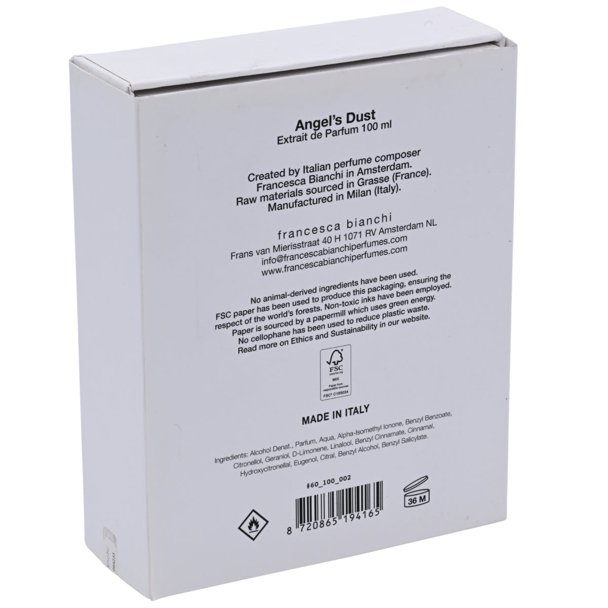 Francesca Bianchi Angel's Dust Extrait de Parfum Spray for Women 3.4 oz (100 ml) New Retail Box 8720865194165