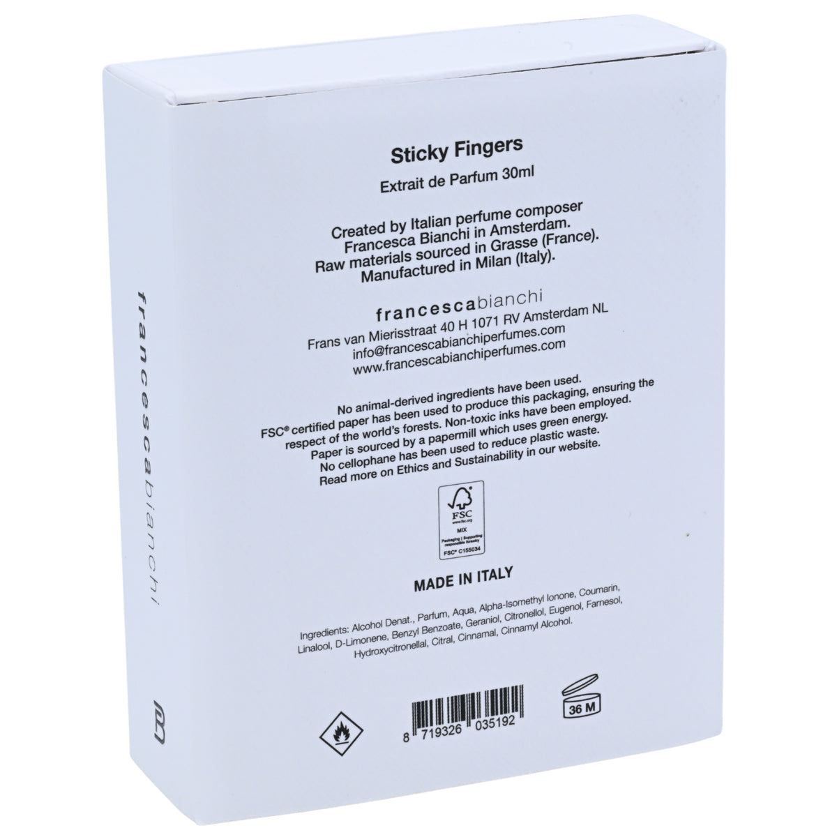Francesca Bianchi Sticky Fingers Extrait de Parfum Spray Unisex 1.0 oz (30 ml) New Retail Box 8719326035192