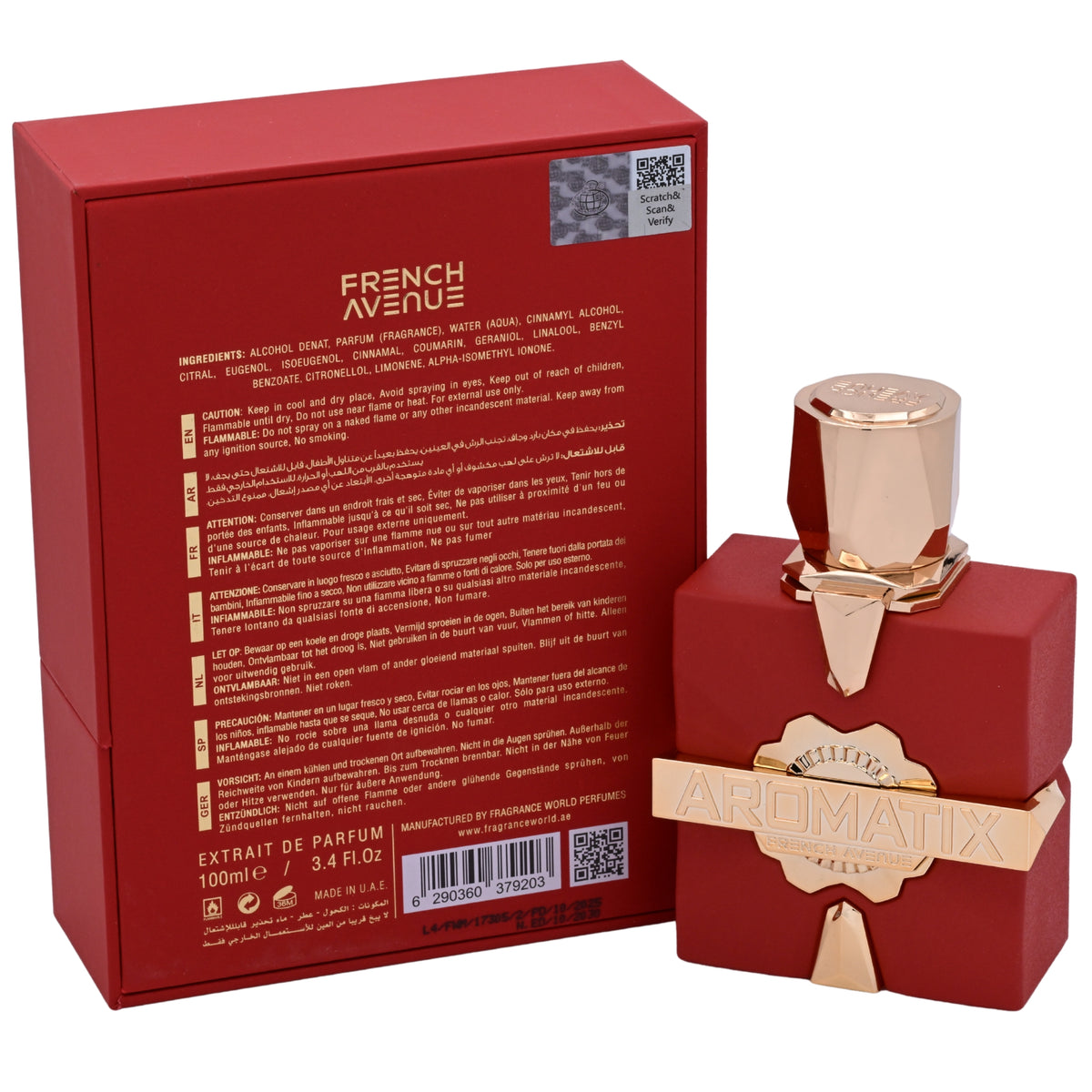French Avenue Aromatix Carnal Desire Eau de Parfum Spray Unisex 3.3 oz NIB 6290360379203