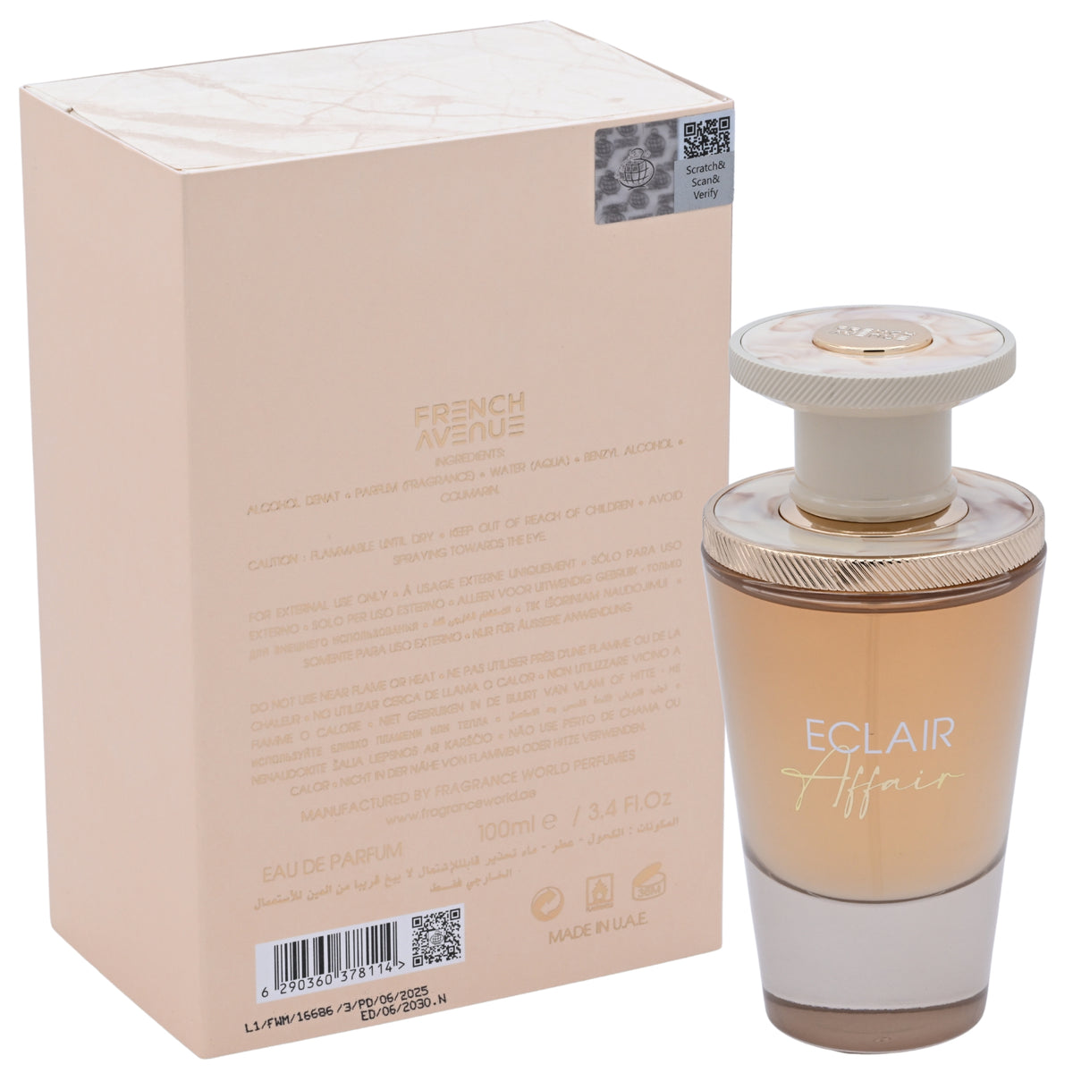 French Avenue Éclair Affair Eau de Parfum Unisex Spray 3.4 oz New in Retail Box 6290360378114