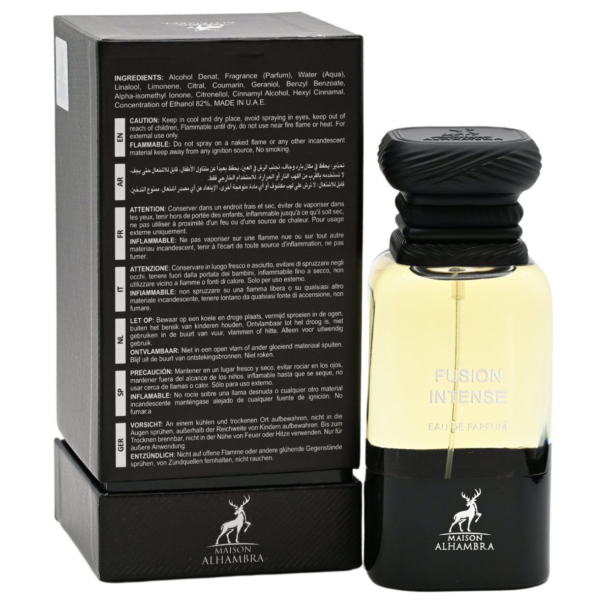 Fusion Intense by Maison Alhambra cologne for men EDP 2.7 oz New in Box 6291108735800