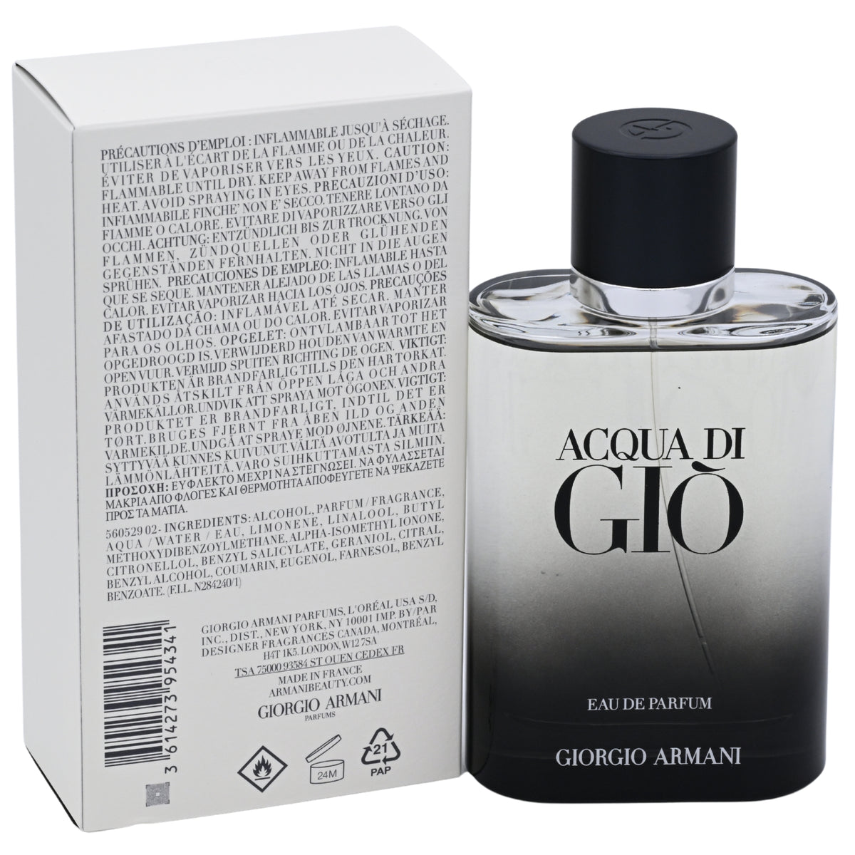 Giorgio Armani Acqua di Giò Pour Homme Eau de Parfum Spray for Men, 3.3/3.4 oz (100 ml) 3614273954341