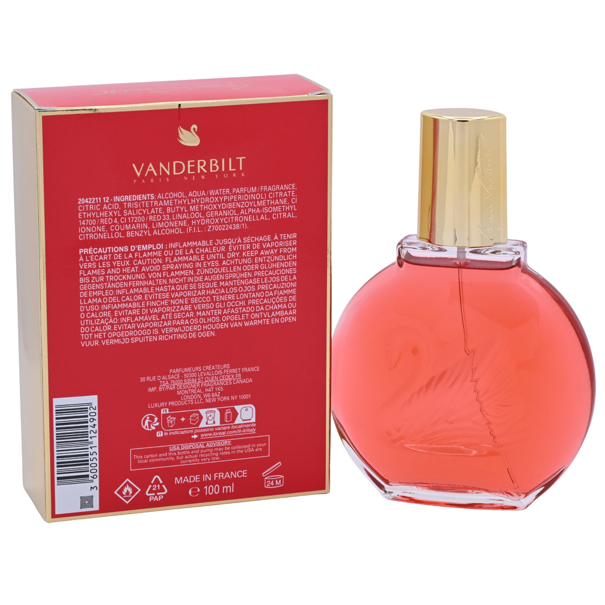 Gloria Vanderbilt Vanderbilt In Red Eau de Parfum Spray for Women 3.38 fl oz (100 ml) New Retail Box 3600551124902