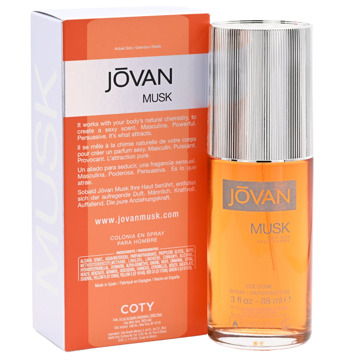 Jovan Musk by Jovan 3.0 oz Cologne Spray for Men New in Box 035017009029