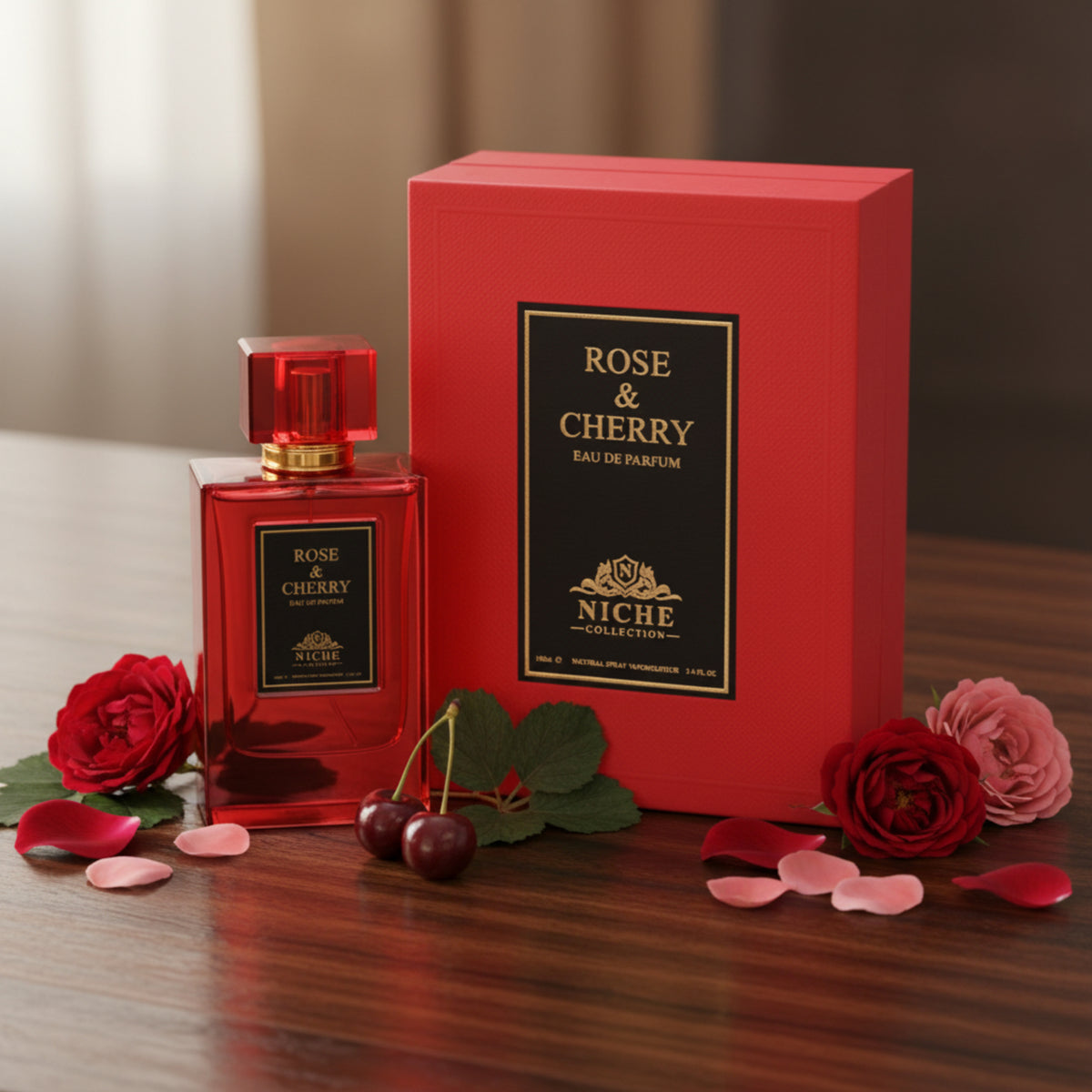 Khalis Niche Collection Rose & Cherry Eau de Parfum Spray for Women 3.4 oz 6290360812618