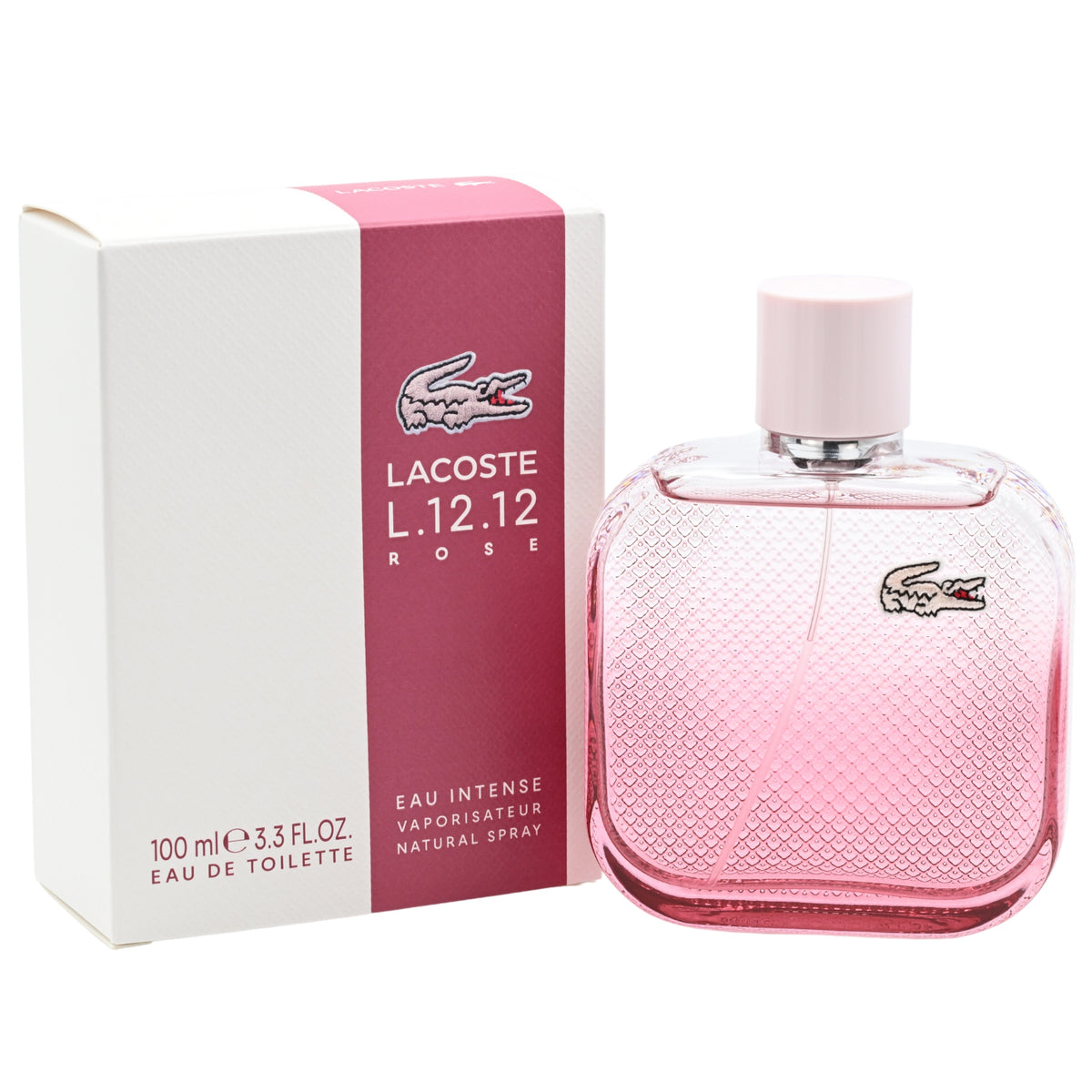 L.12.12 Rose Intense by Lacoste for women EDT 3.3 / 3.4 oz New in Box 3386460149266