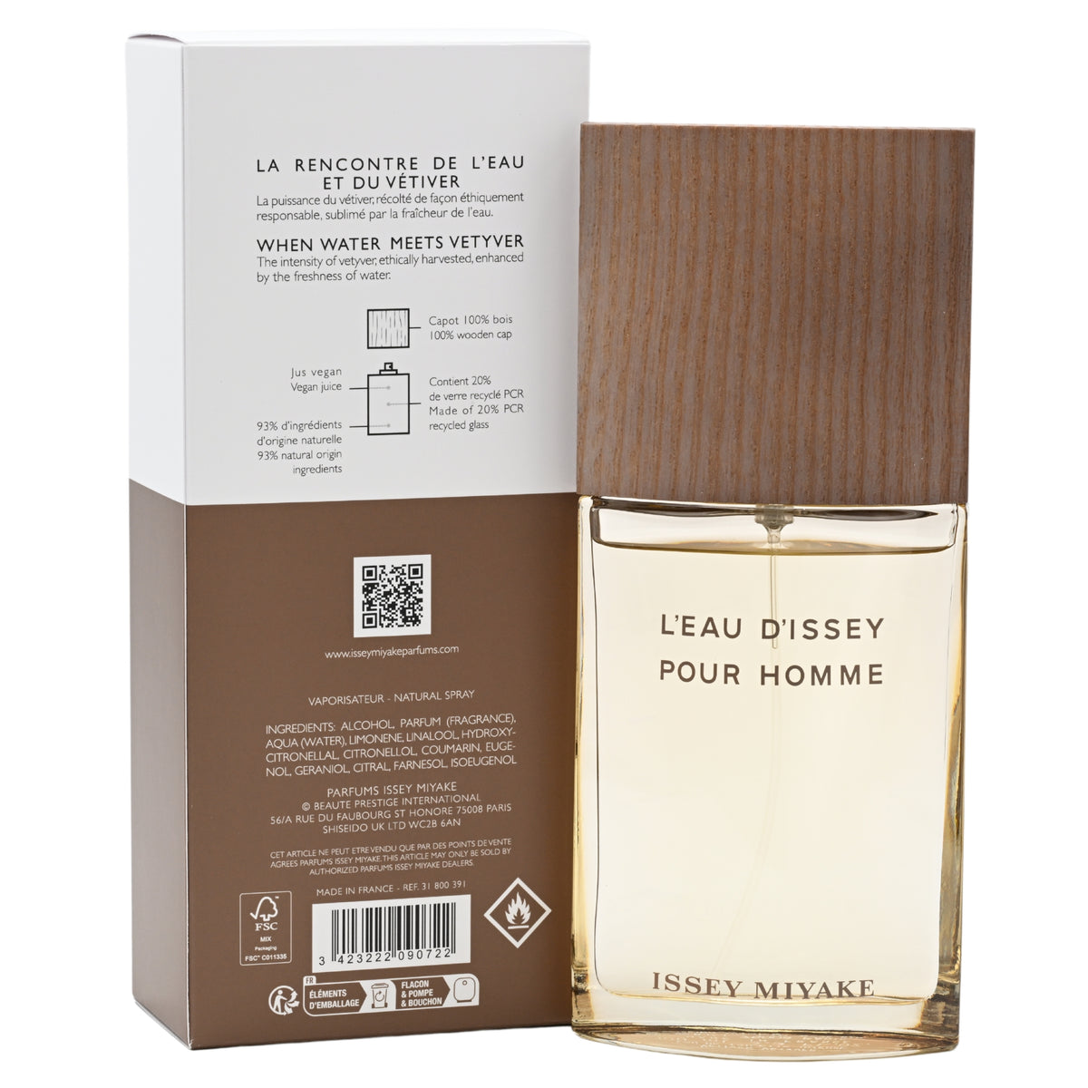 Leau DIssey Vetiver by Issey Miyake EDT Intense 3.3 / 3.4 oz New in Box 3423222090722