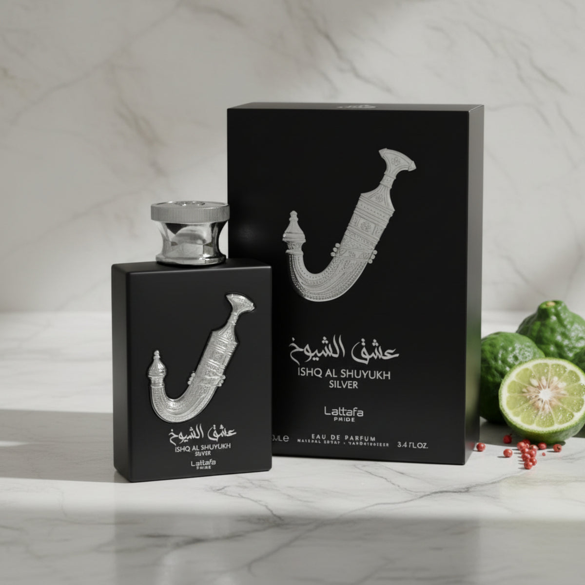 Lattafa Ishq Al Shuyukh Silver Eau de Parfum Spray for Unisex 3.4 oz (New Retail Box) 6291108738672