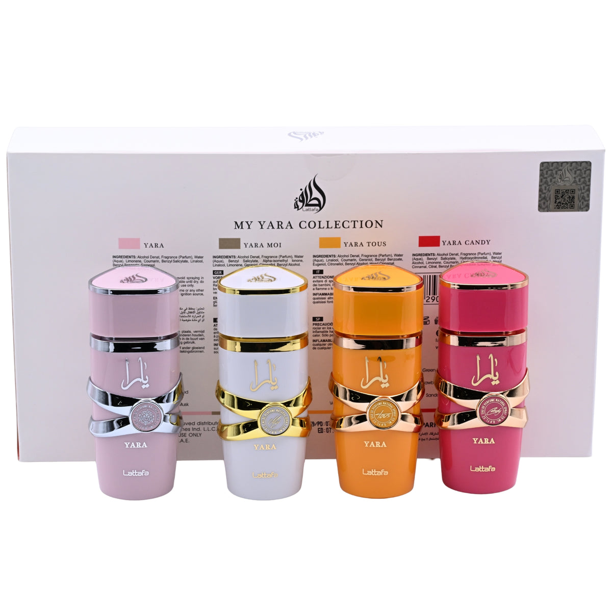 Lattafa My Yara Collection 4-Piece Eau de Parfum Spray Gift Set for Women (4 x 0.85 fl oz / 25 mL) 6290362345749