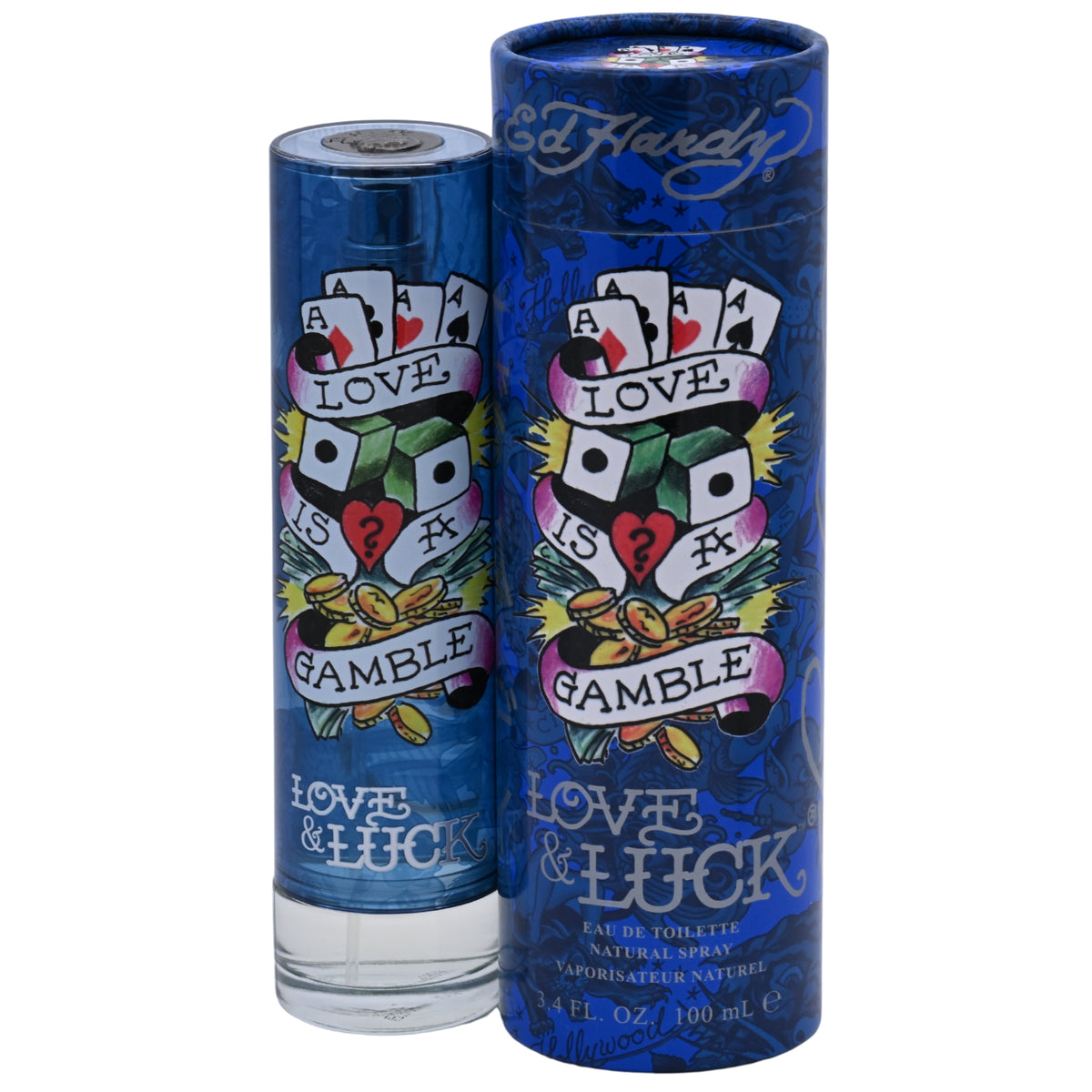 LOVE & LUCK Ed Hardy by Christian Audigier 3.4 / 3.3 oz EDT for Men New In Box 094922912176