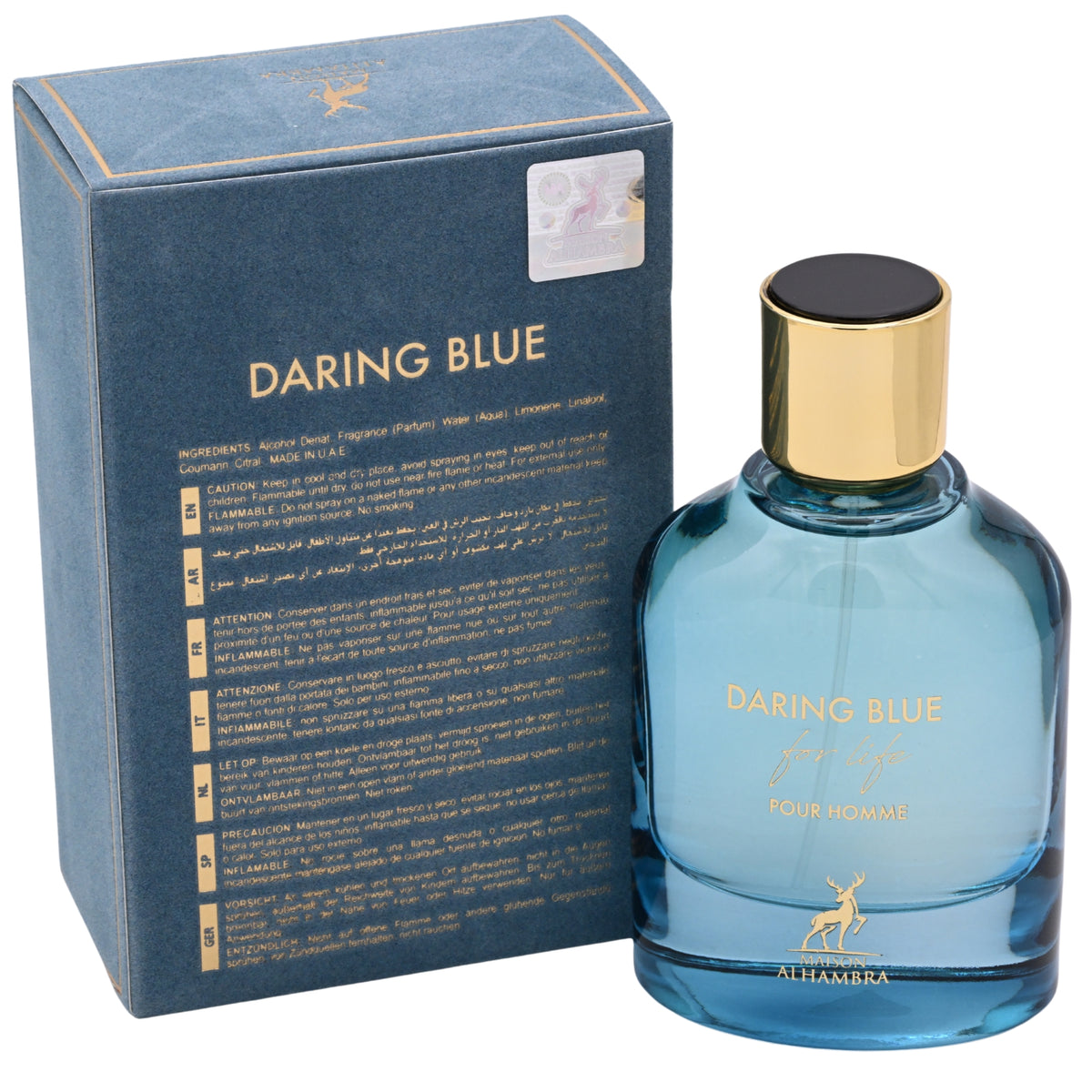 Maison Alhambra Daring Blue For Life Eau de Parfum Spray for Men 3.4 oz (100 ml) 6290360590677