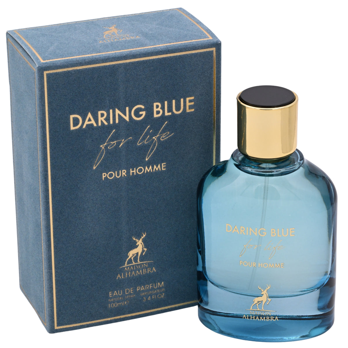 Maison Alhambra Daring Blue For Life Eau de Parfum Spray for Men 3.4 oz (100 ml) 6290360590677