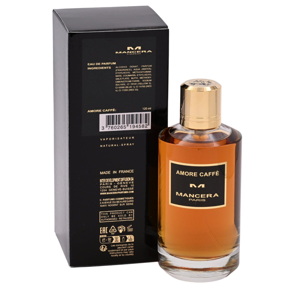 Mancera Amore Caffè Eau de Parfum Spray Unisex 4.0 oz (New in Retail Box) 3760265194582