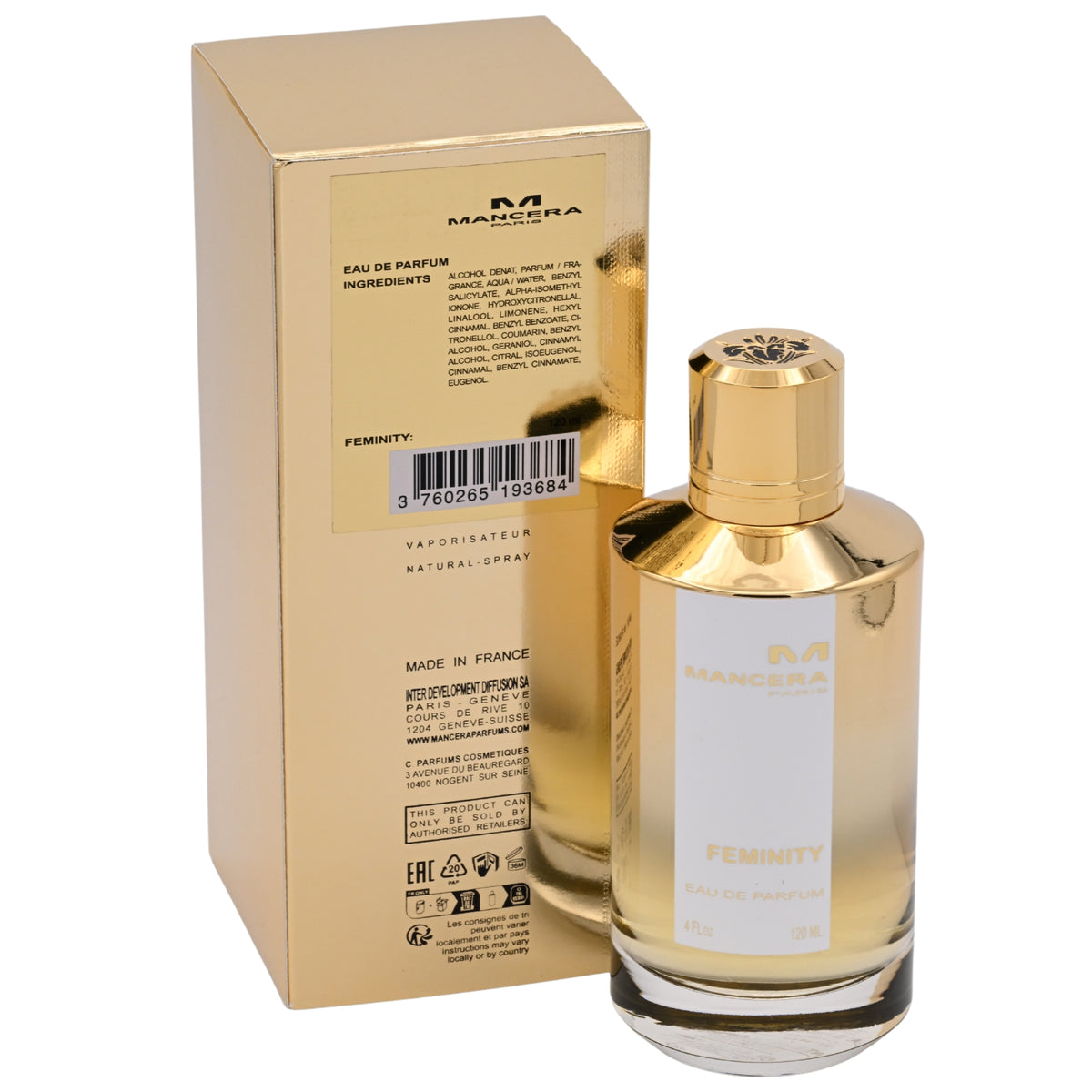 Mancera Feminity Eau de Parfum Spray for Women 4 oz (120 ml) 3760265193684