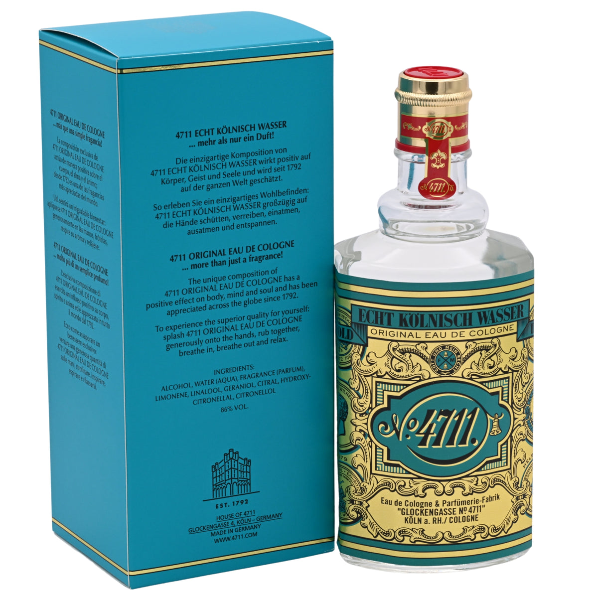 Maurer & Wirtz 4711 Original Eau de Cologne (EDC) Unisex 6.8 oz / 200 ml Splash - New Retail Box 4011700740062
