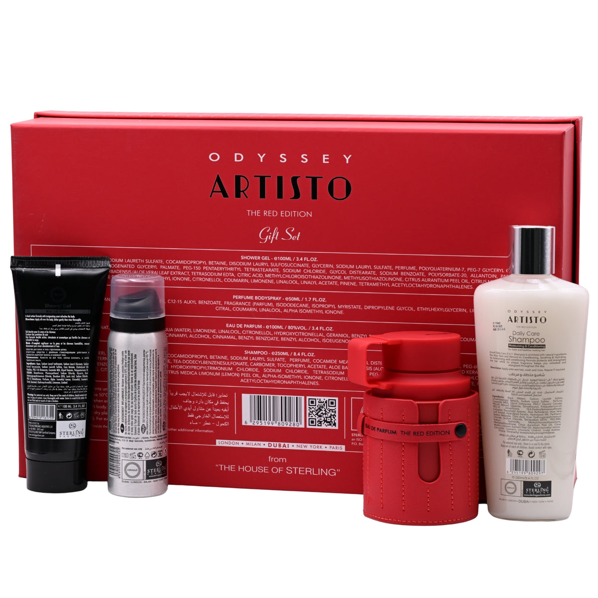 Odyssey Artisto The Red Edition by Armaf 4 pcs gift set for men EDP New in Box 6295199809280