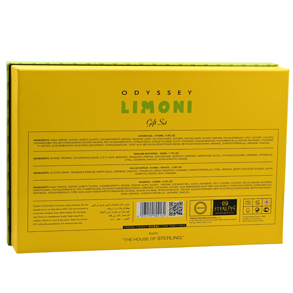 Odyssey Limoni Fresh Edition by Armaf 4 pcs gift set for men EDP New in Box 6295199804162