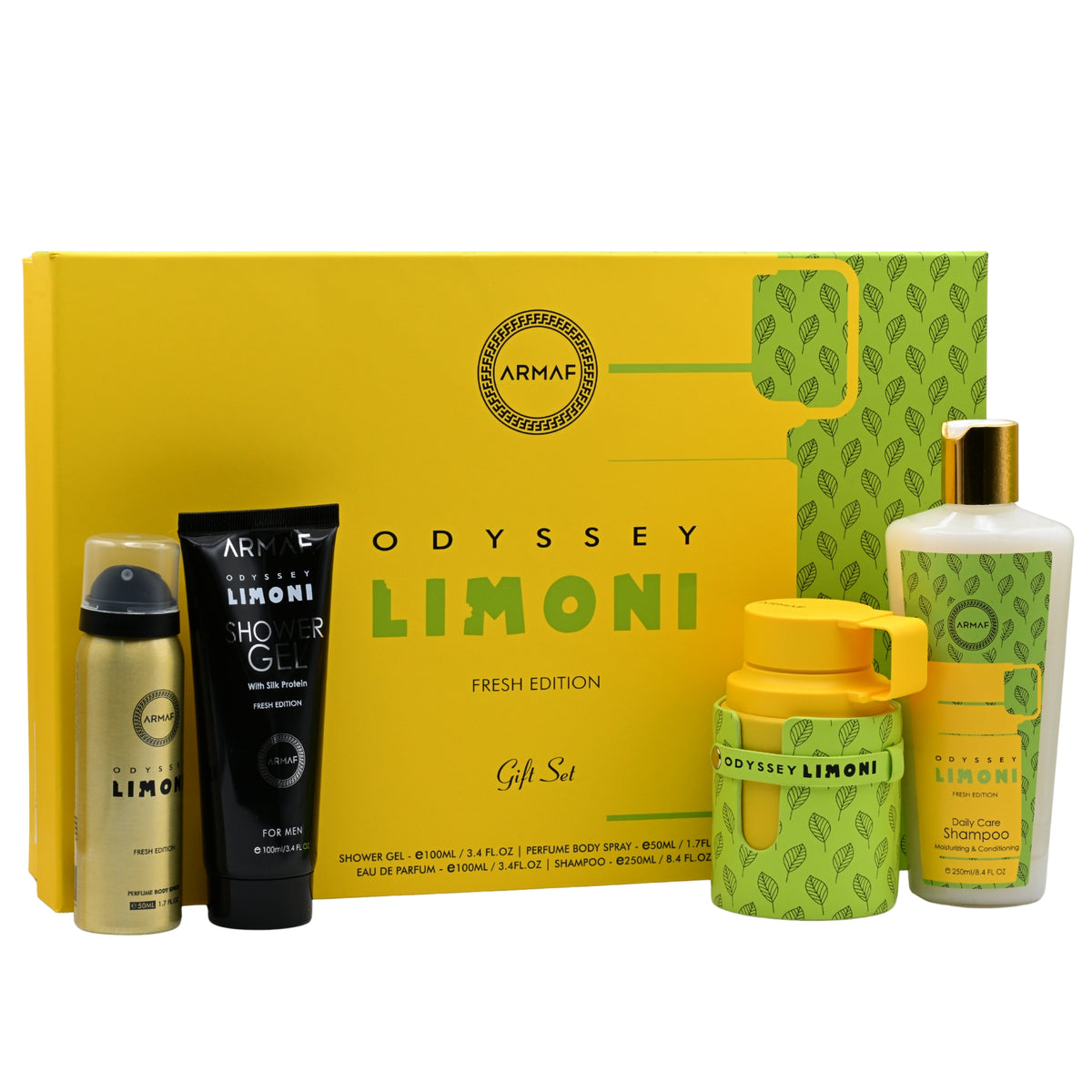 Odyssey Limoni Fresh Edition by Armaf 4 pcs gift set for men EDP New in Box 6295199804162