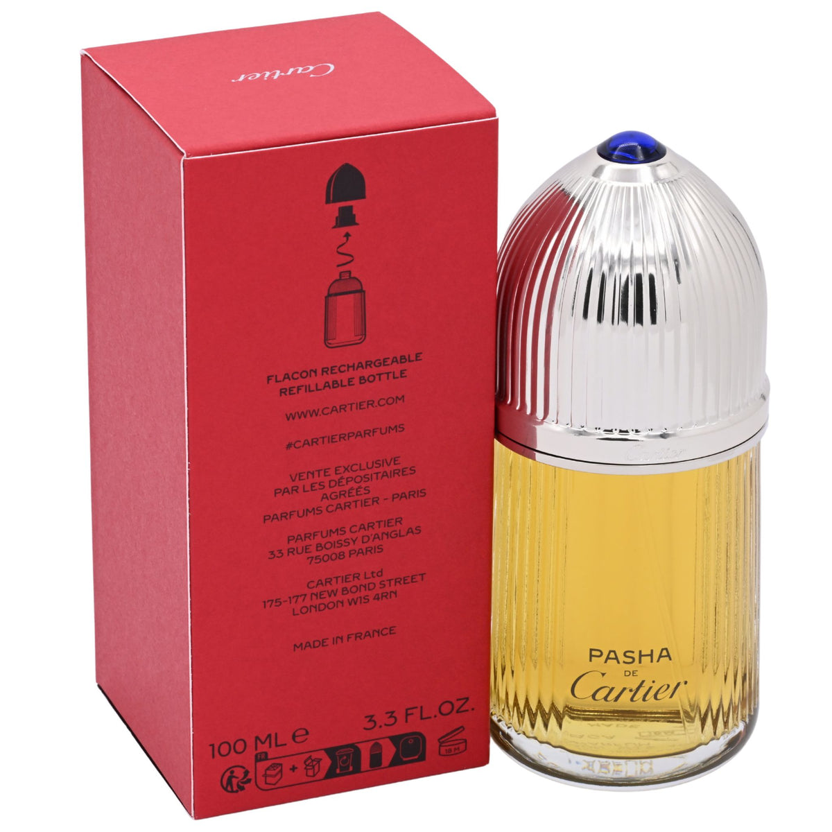 Pasha De Cartier Parfum by Cartier for men 3.3 / 3.4 oz New in Box 3432240506283