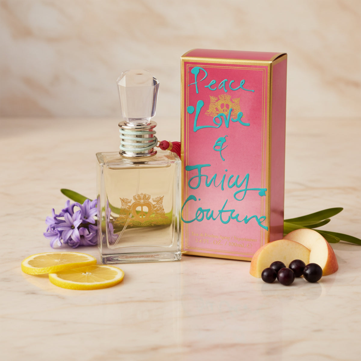 Peace Love & JUICY COUTURE Perfume Women 3.4 oz edp 3.3 NEW IN BOX 719346135733
