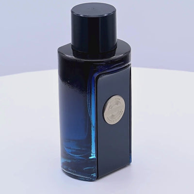 Banderas The Icon perfume bottle rotating on a white podium