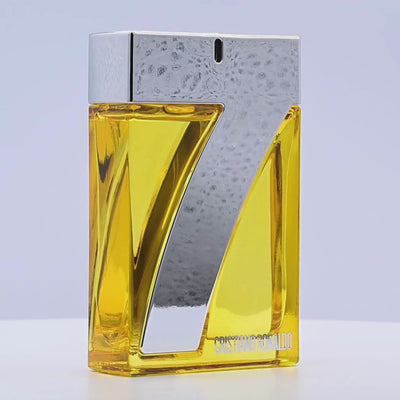 Cristiano Ronaldo perfume bottle rotating on a white podium