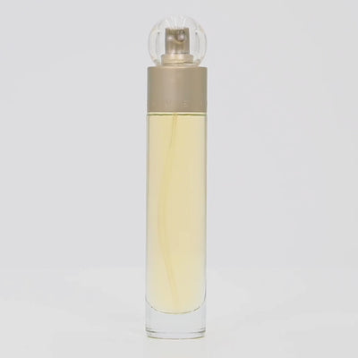 Perry Ellis 360° perfume bottle rotating on a white podium
